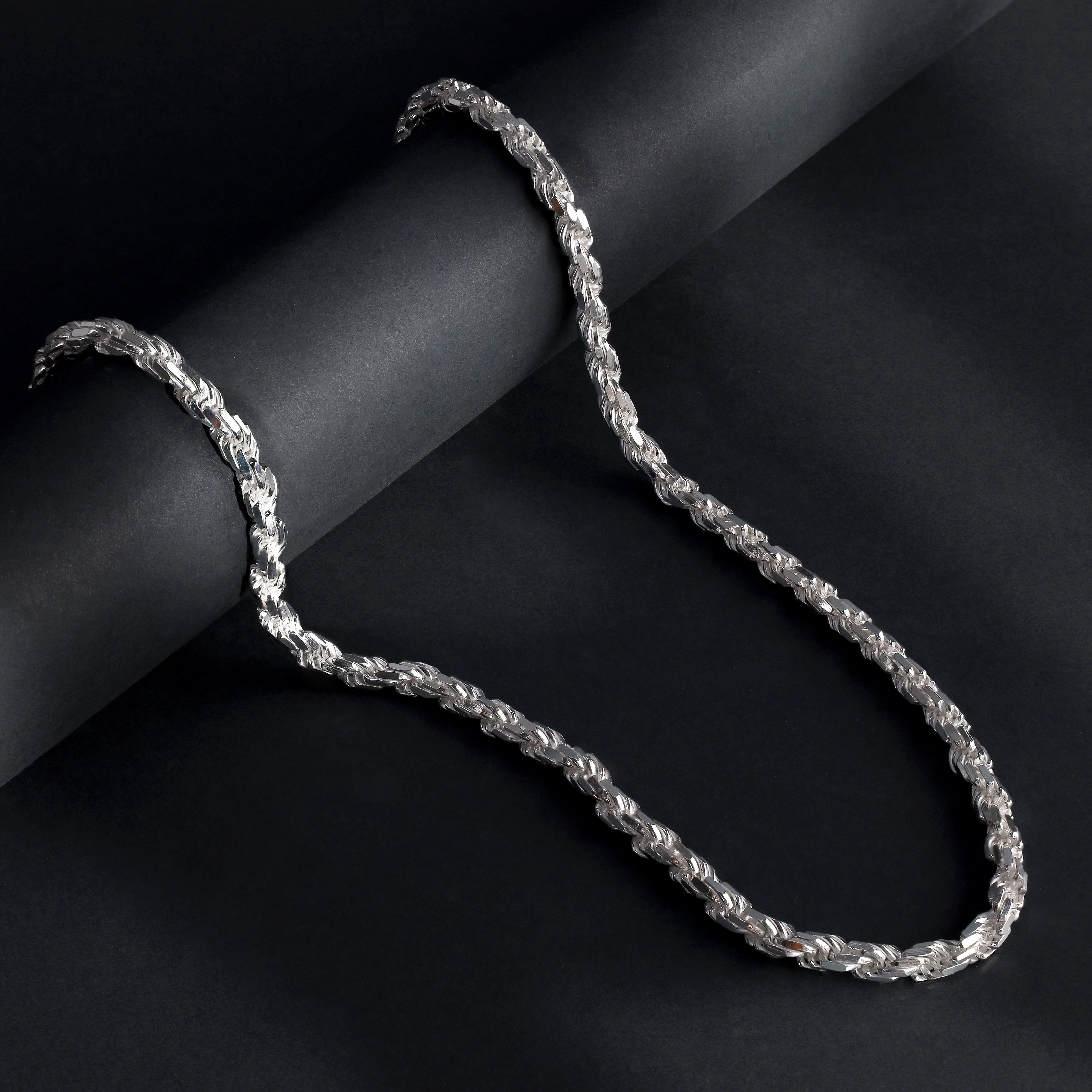 7mm Kordelkette Rope chain 60cm aus 925 Sterlingsilber