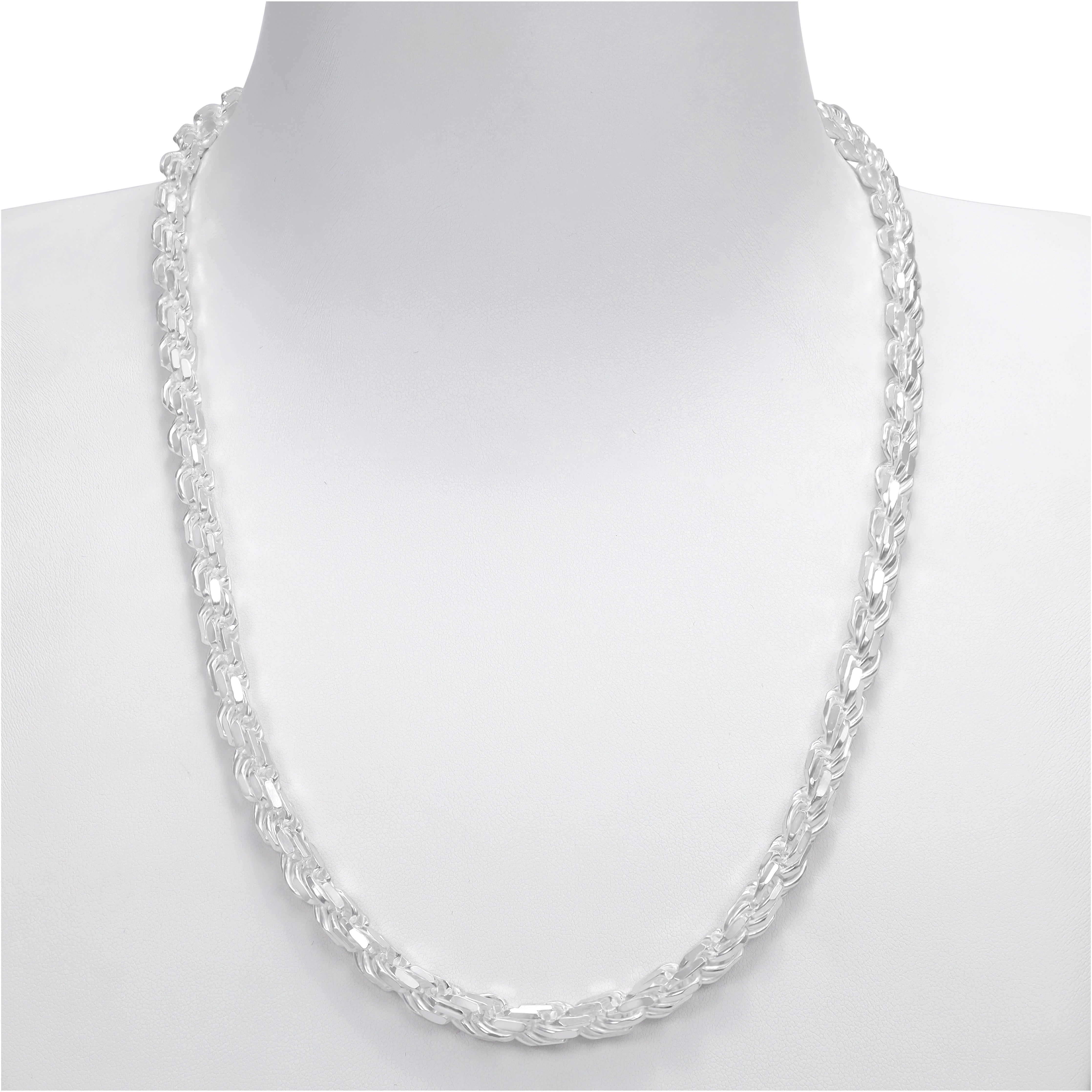 7mm Kordelkette Rope chain 60cm aus 925 Sterlingsilber