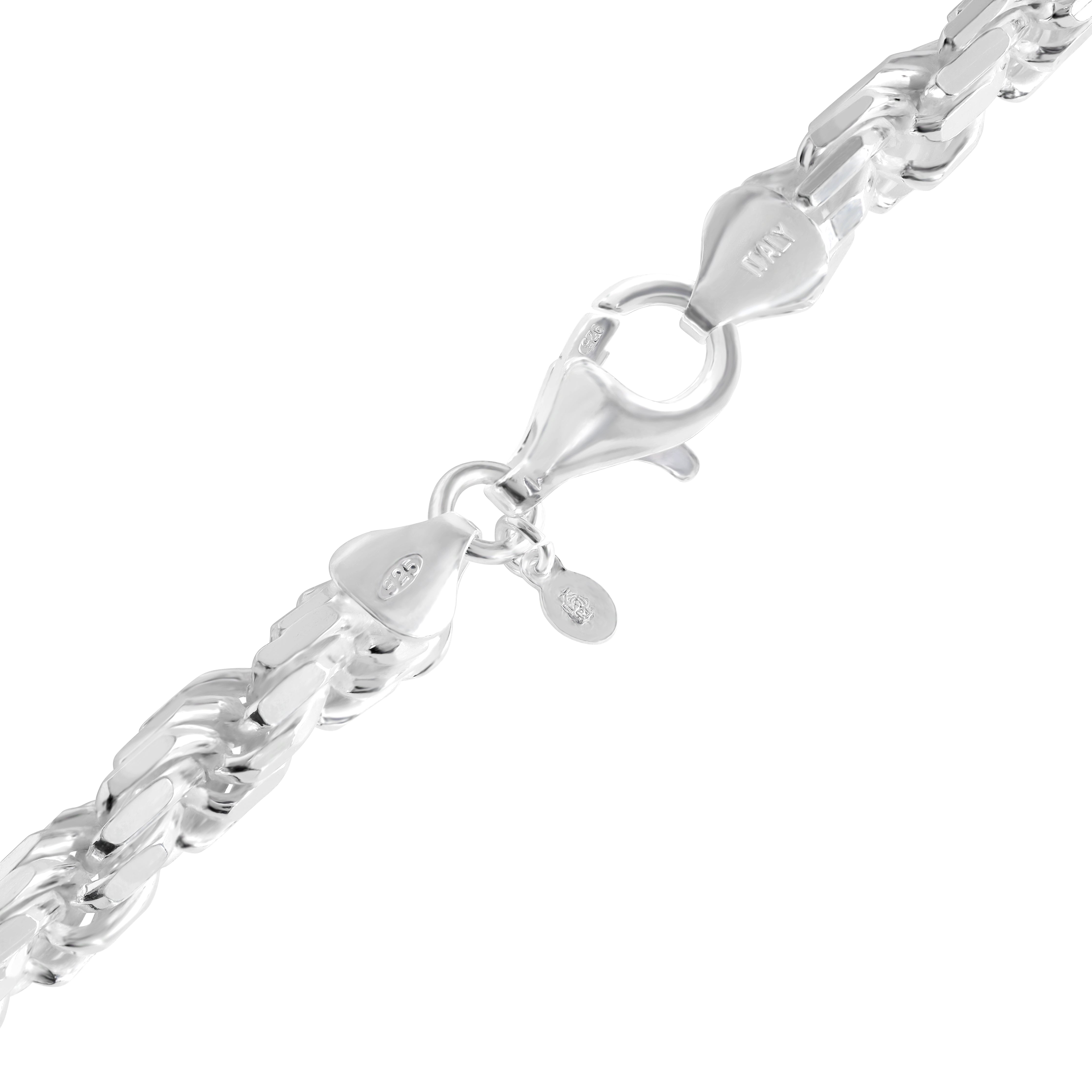 7mm Kordelkette Rope chain 60cm aus 925 Sterlingsilber
