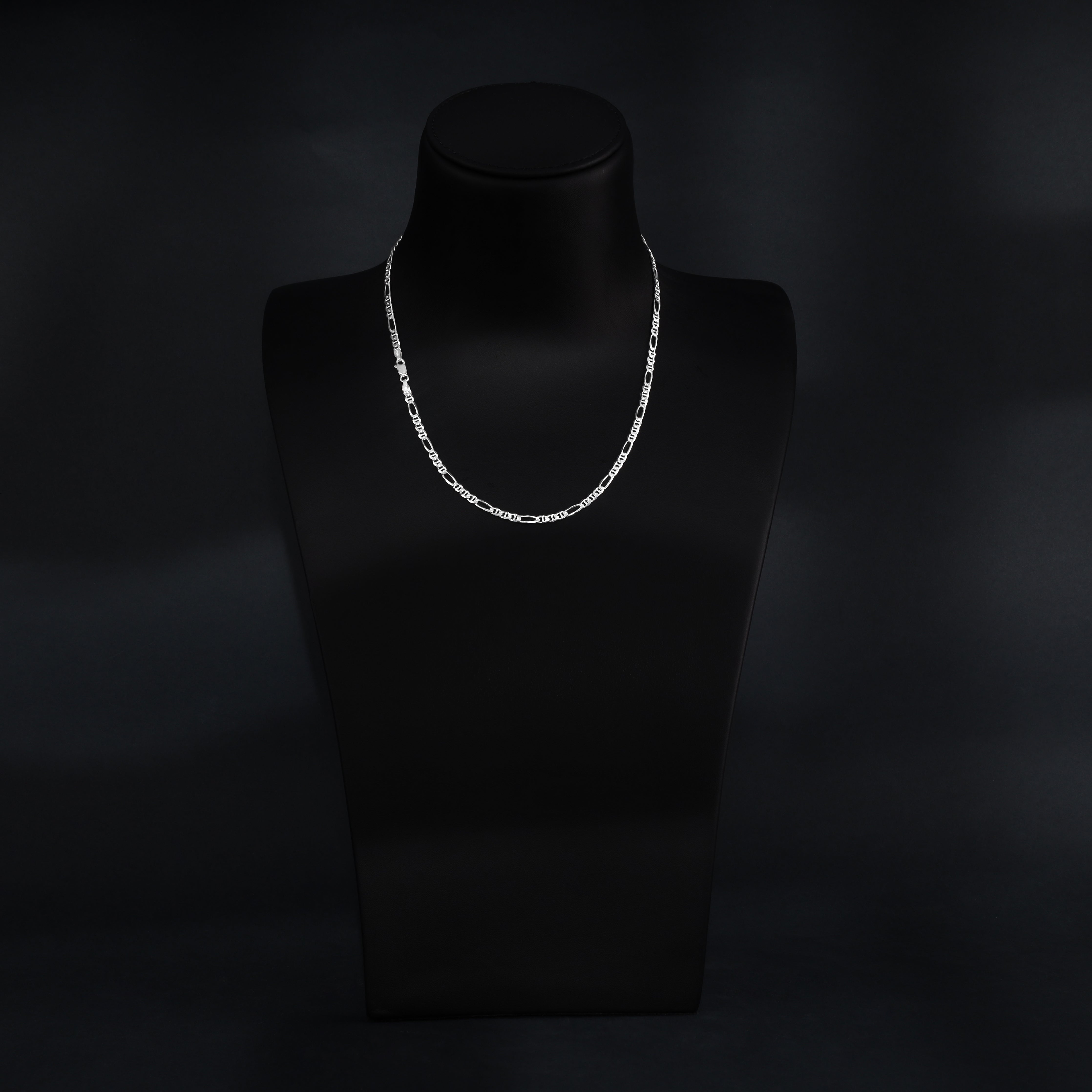 4mm Figarokette aus 925 Sterlingsilber