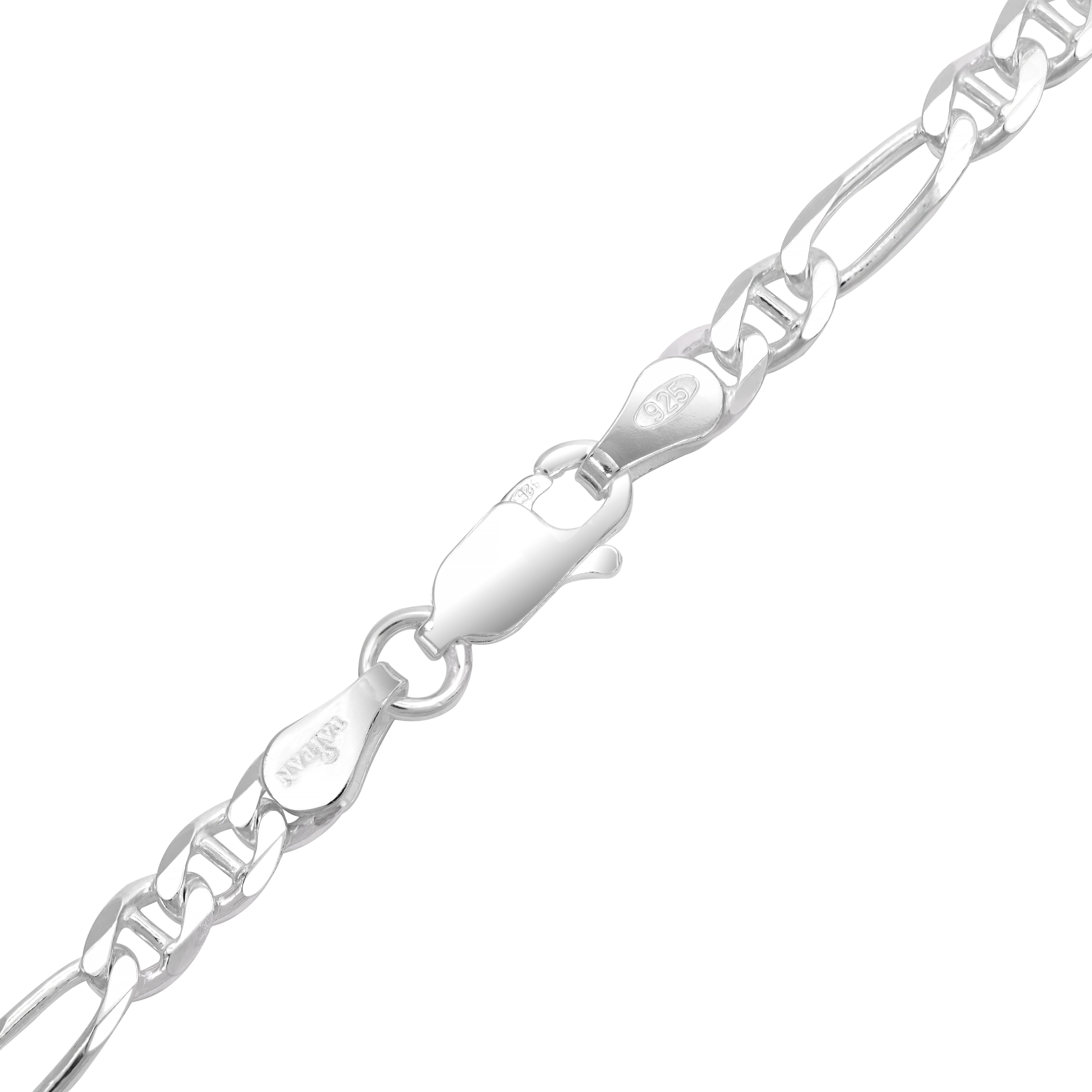 4mm Figarokette aus 925 Sterlingsilber