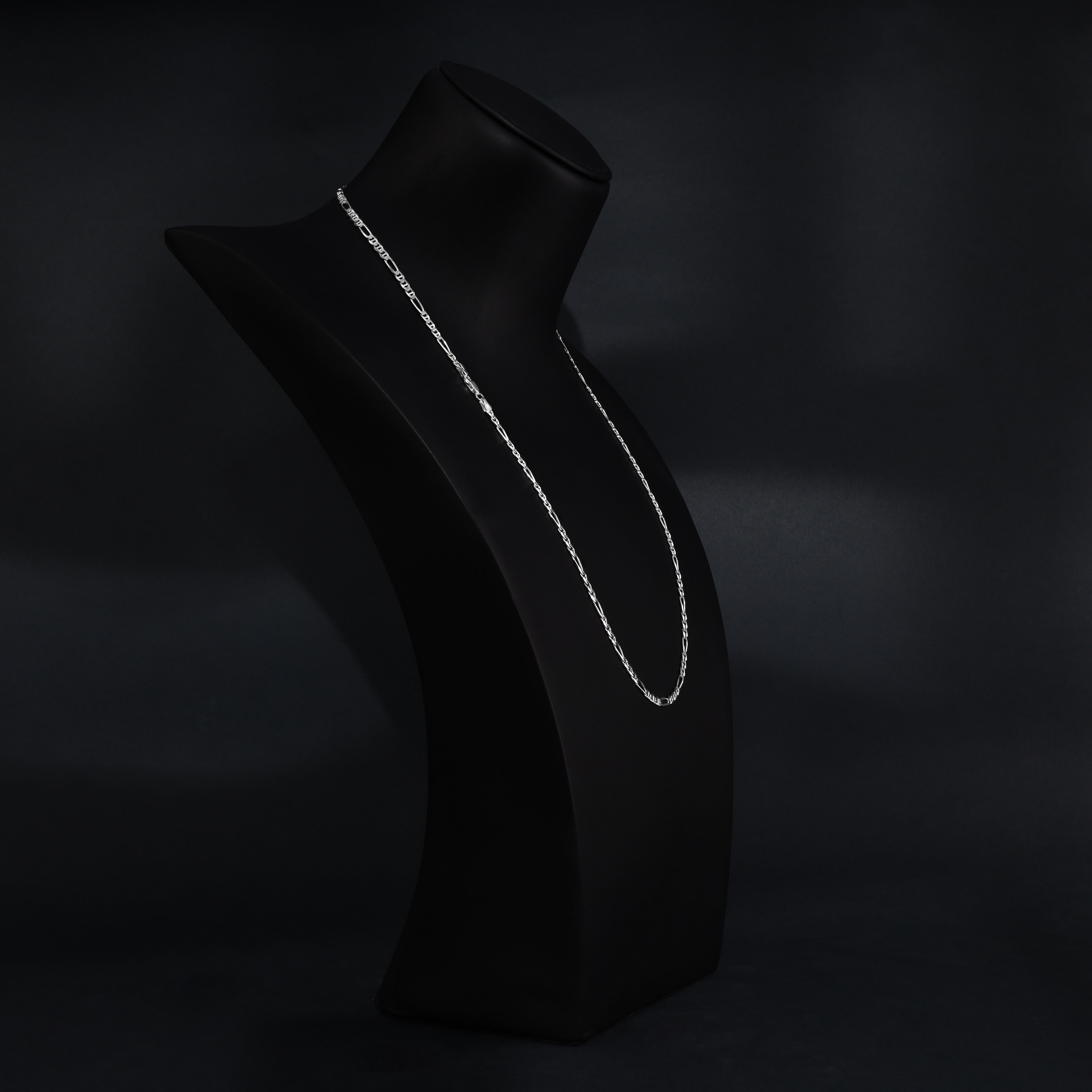 4mm Figarokette 65cm aus 925 Sterlingsilber