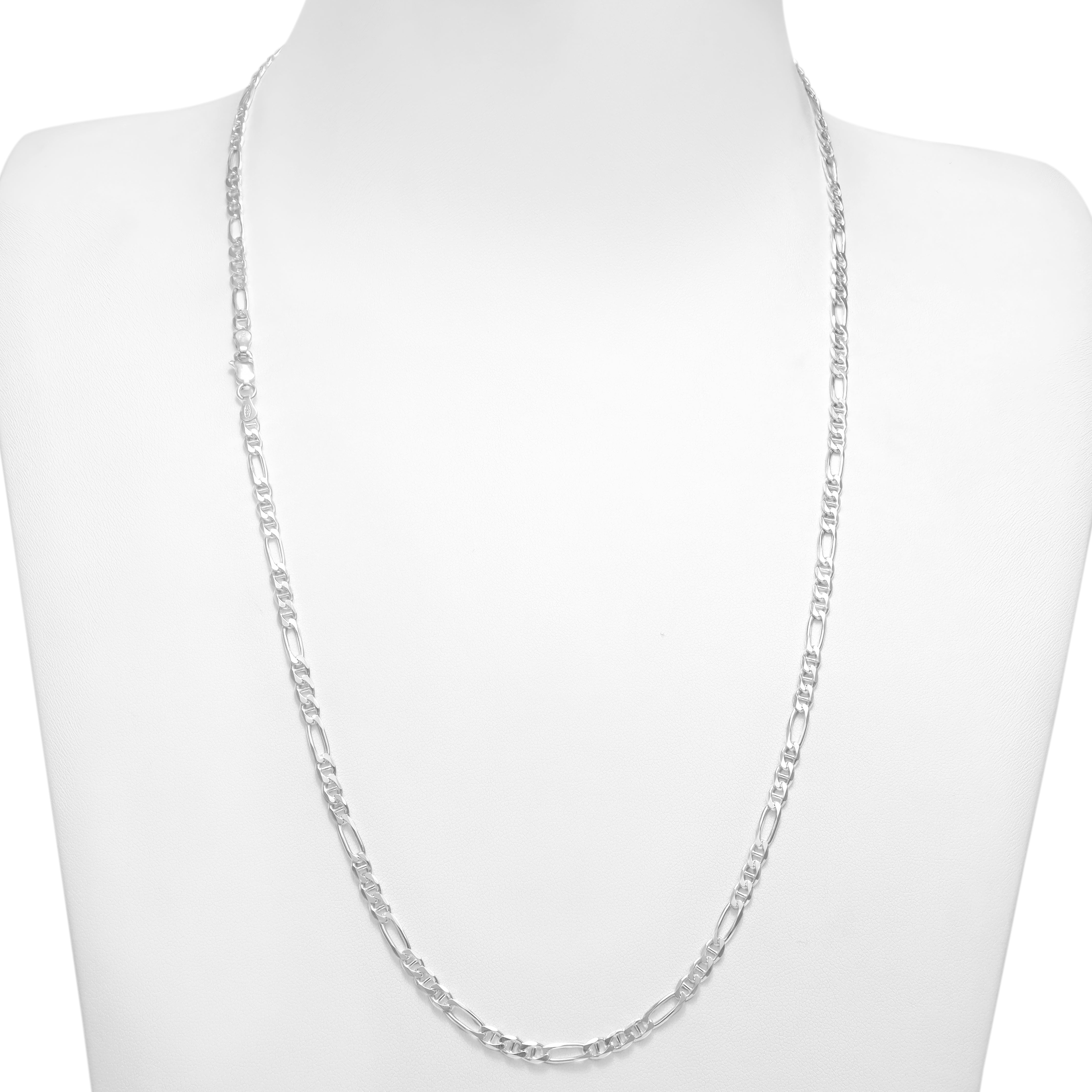 4mm Figarokette 65cm aus 925 Sterlingsilber