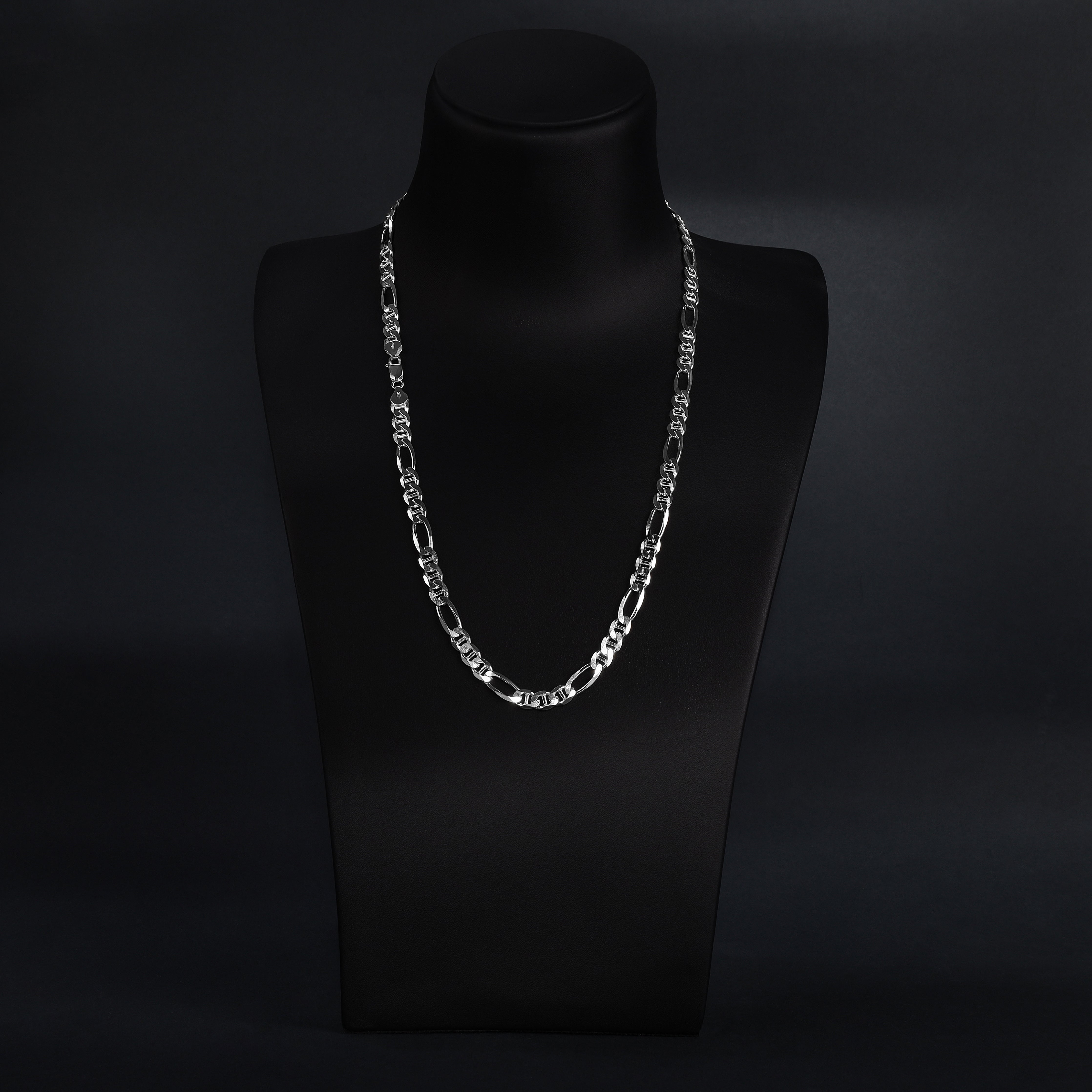 7mm Figarokette aus 925 Sterlingsilber