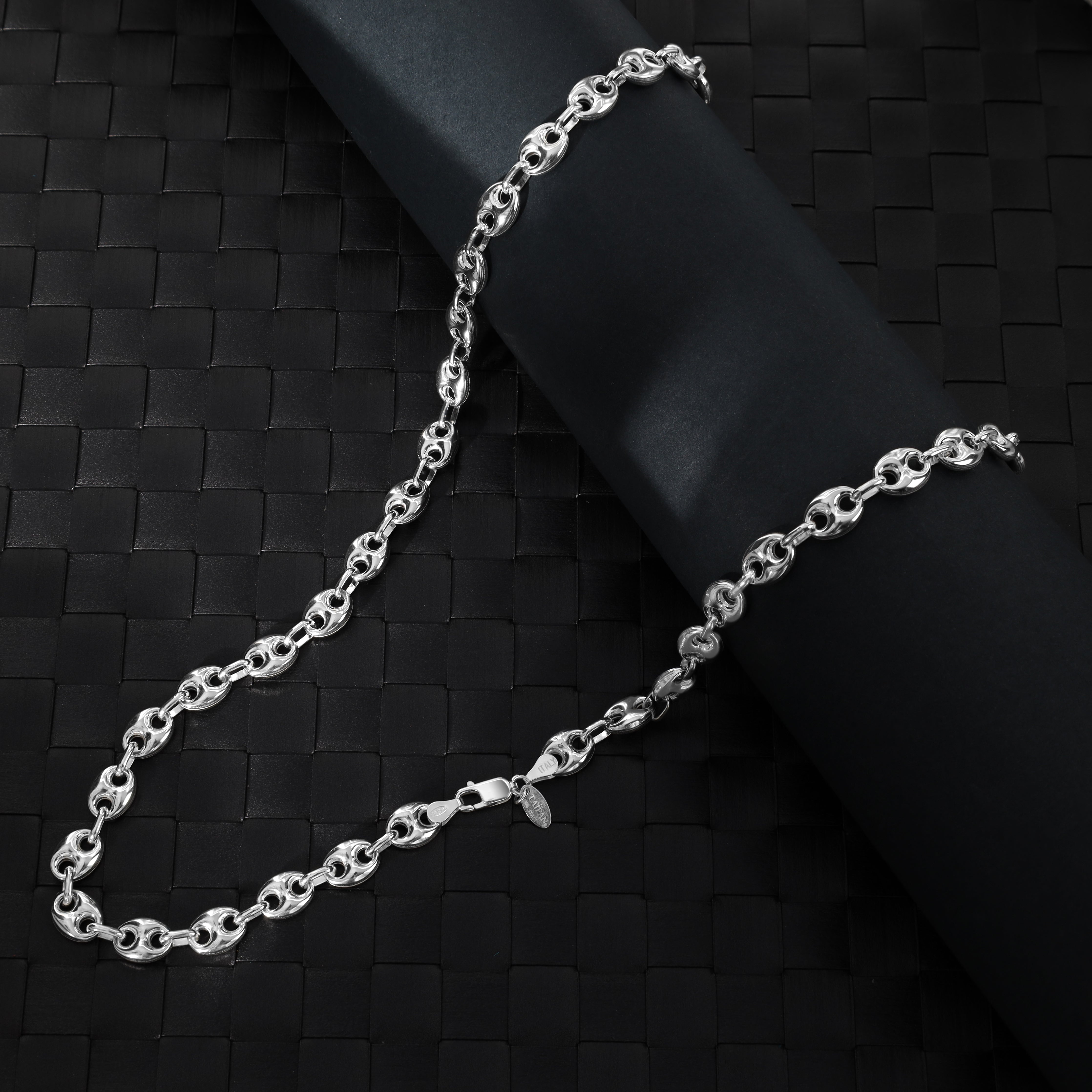 8mm Bohnenkette 65cm aus 925 Sterlingsilber