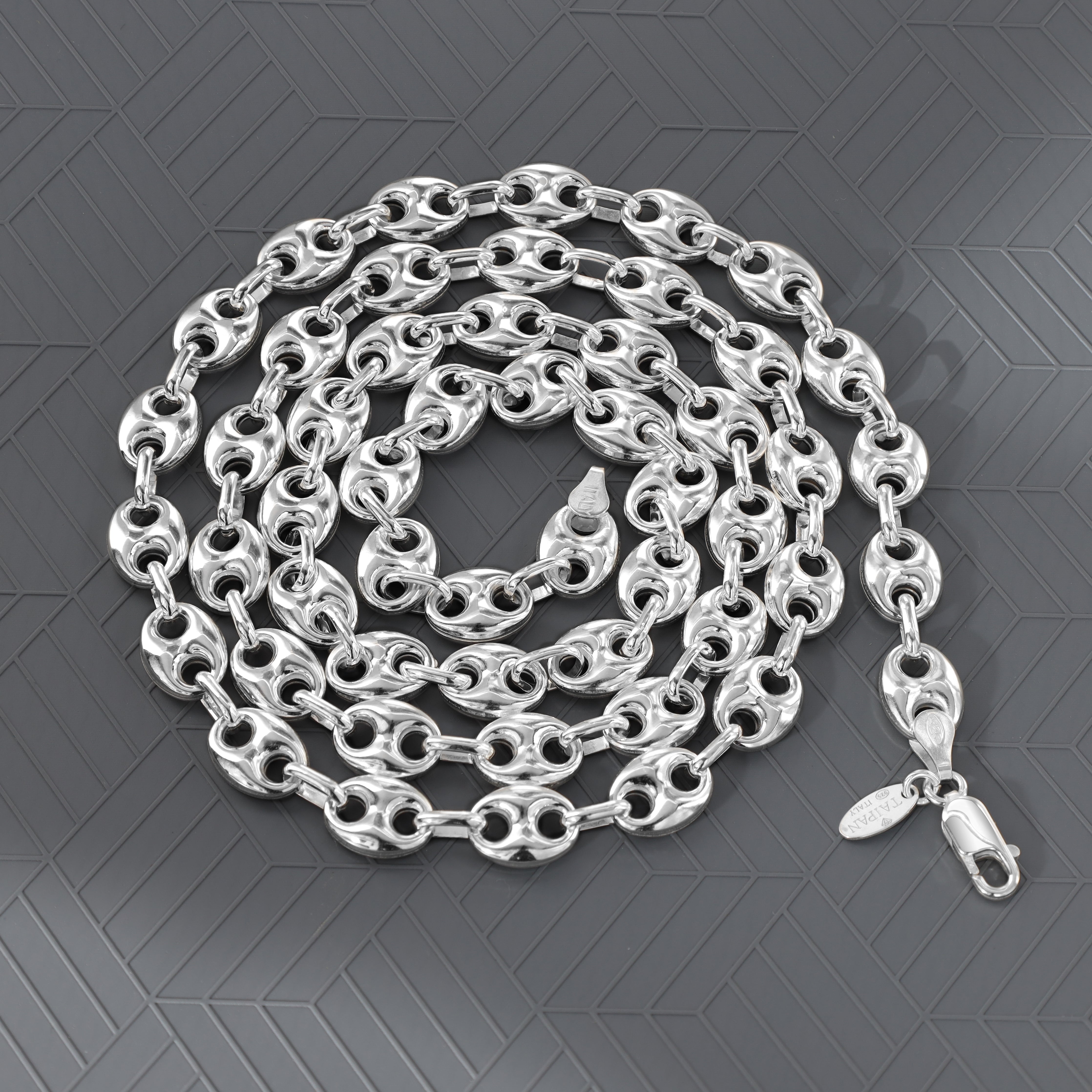 8mm Bohnenkette 65cm aus 925 Sterlingsilber