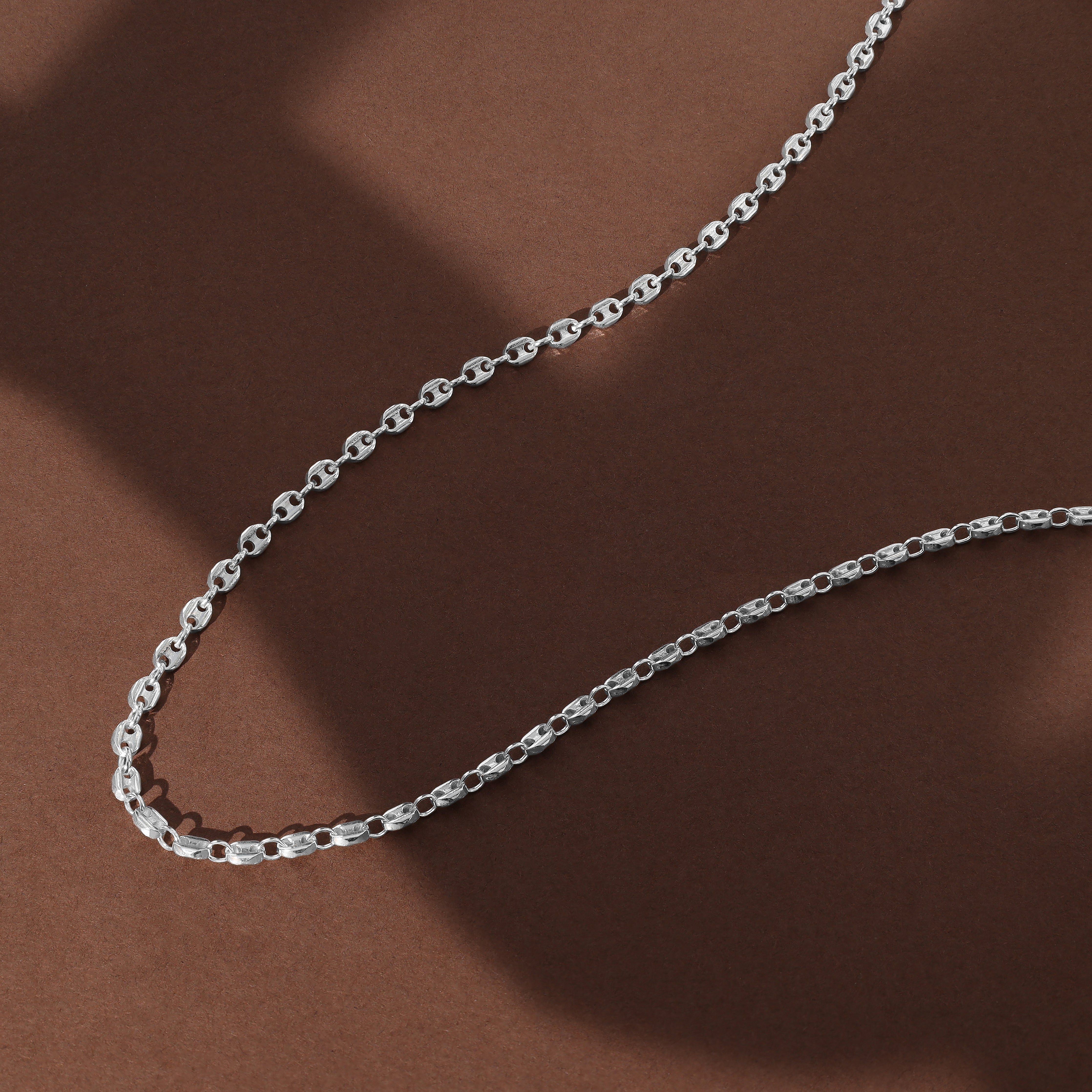 4mm Bohnenkette 60cm aus 925 Sterlingsilber