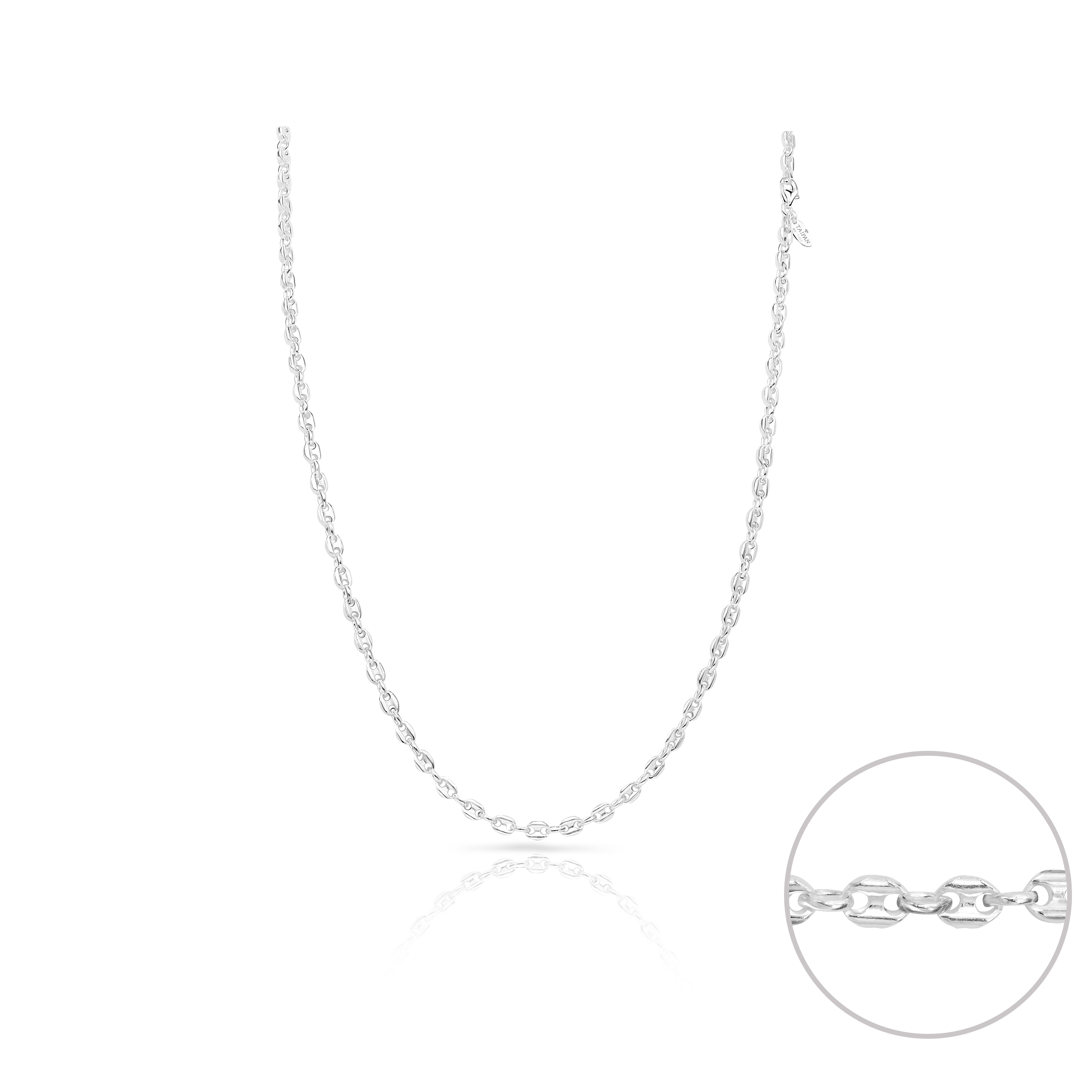 4mm Bohnenkette 60cm aus 925 Sterlingsilber