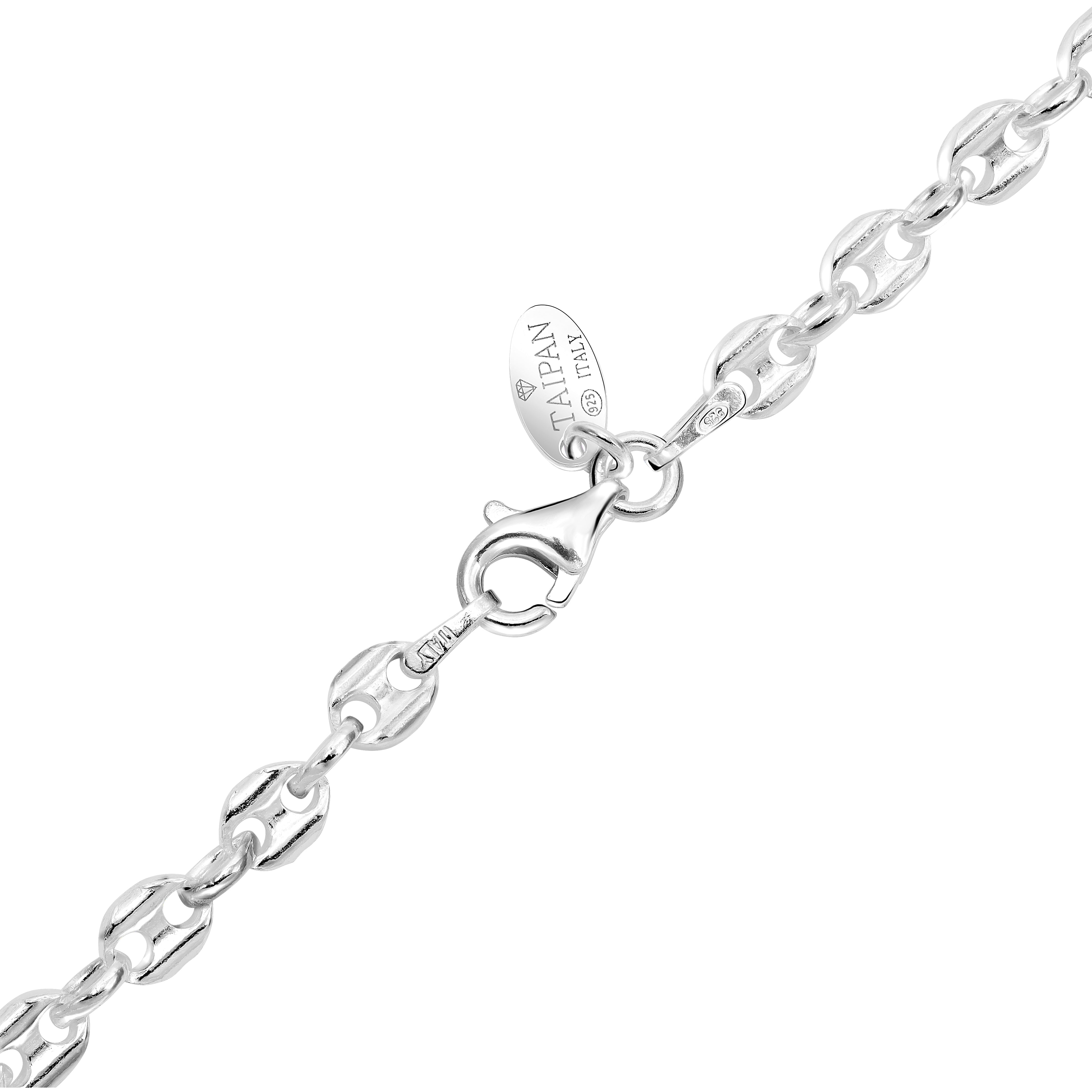 4mm Bohnenkette 60cm aus 925 Sterlingsilber