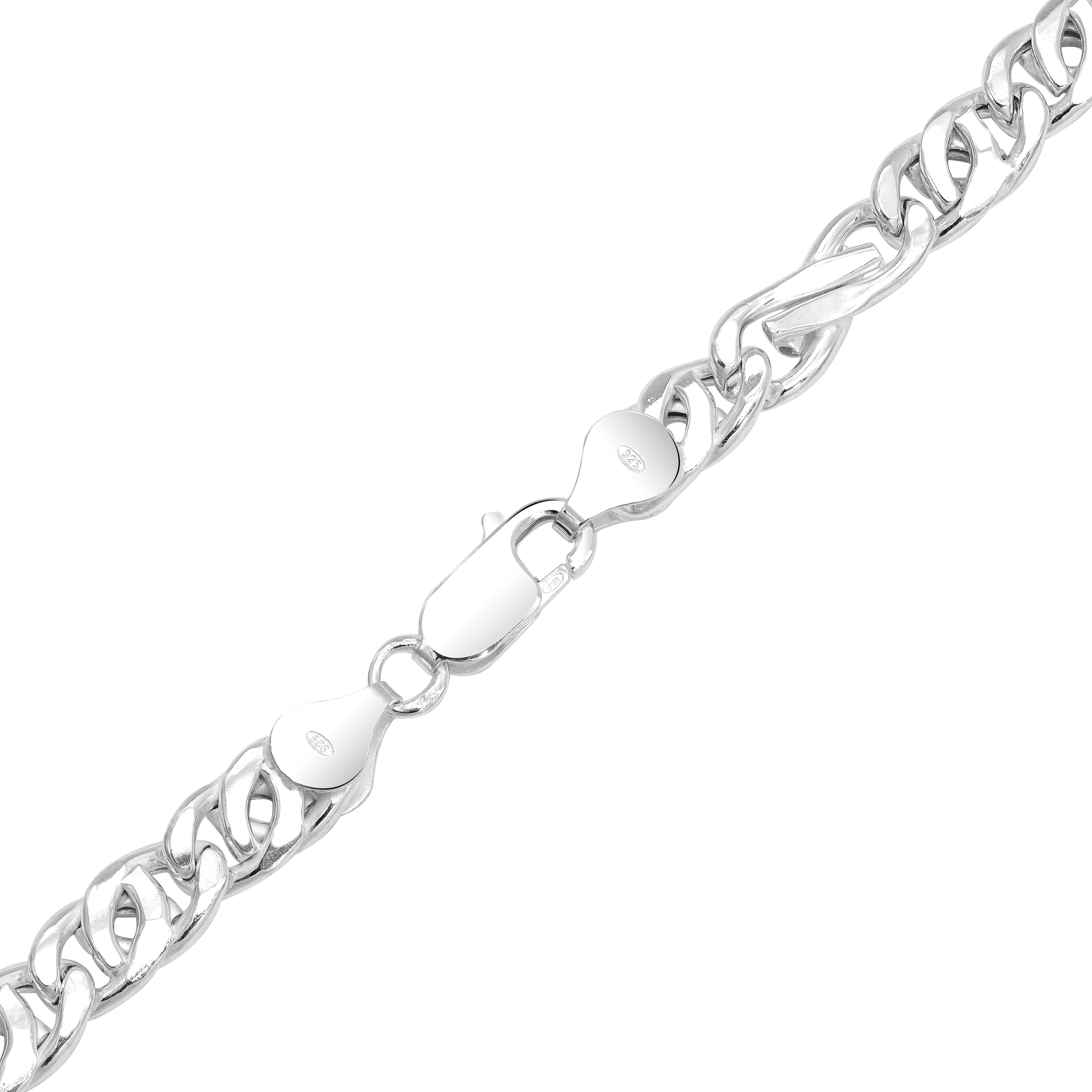 7mm 70cm Tigerauge Kette 925 Silber
