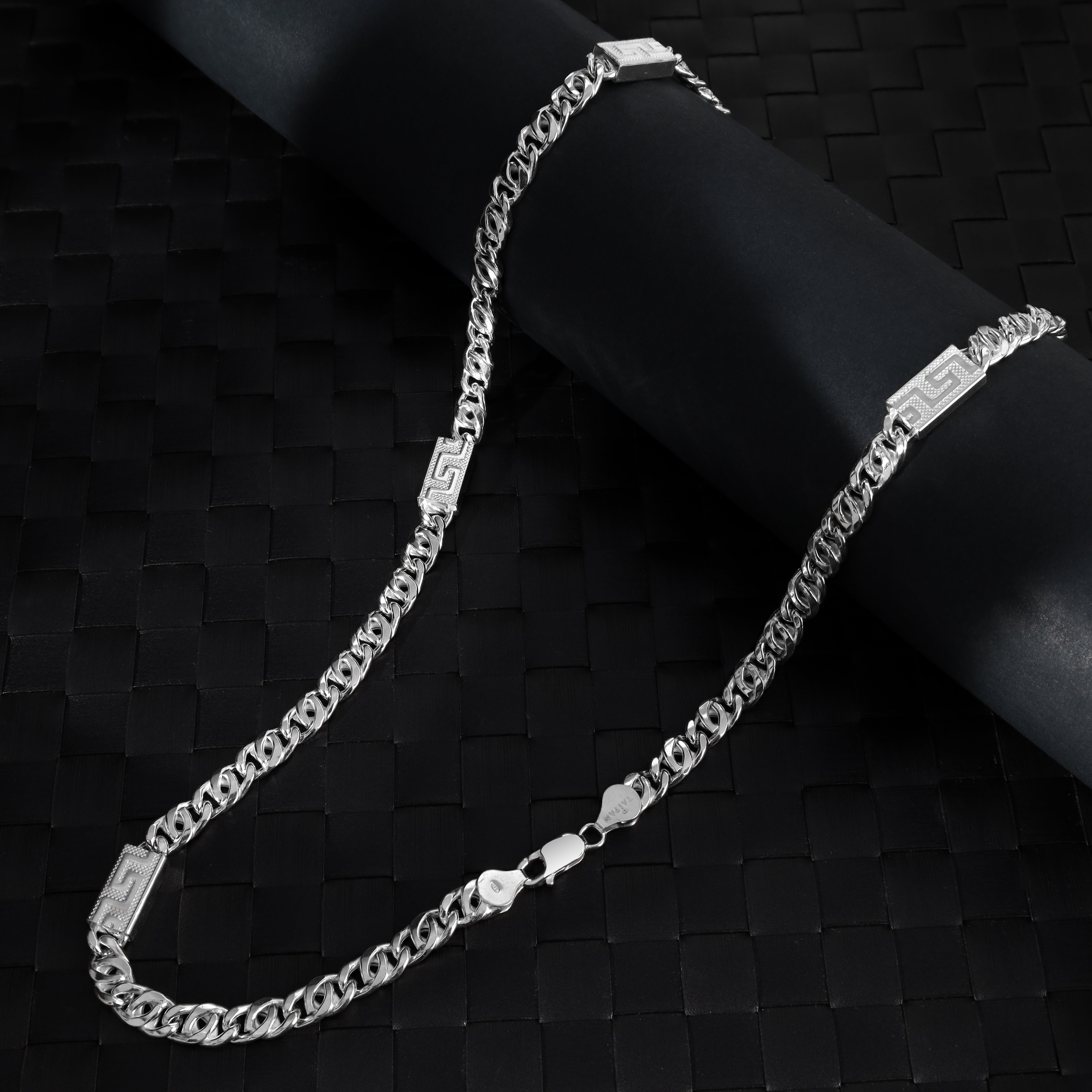7,8mm Tigerauge Kette aus 925 Sterlingsilber