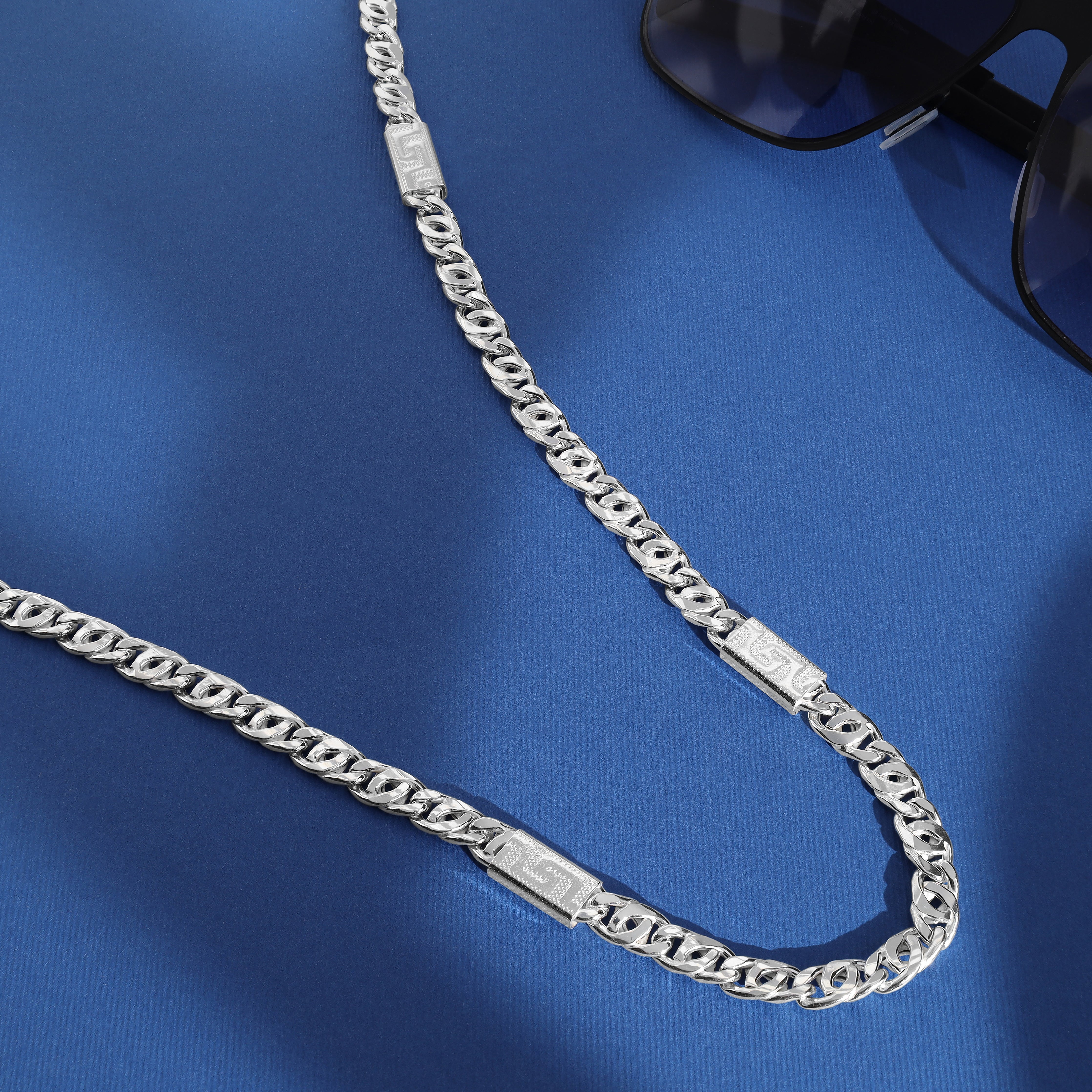 7,8mm Tigerauge Kette aus 925 Sterlingsilber