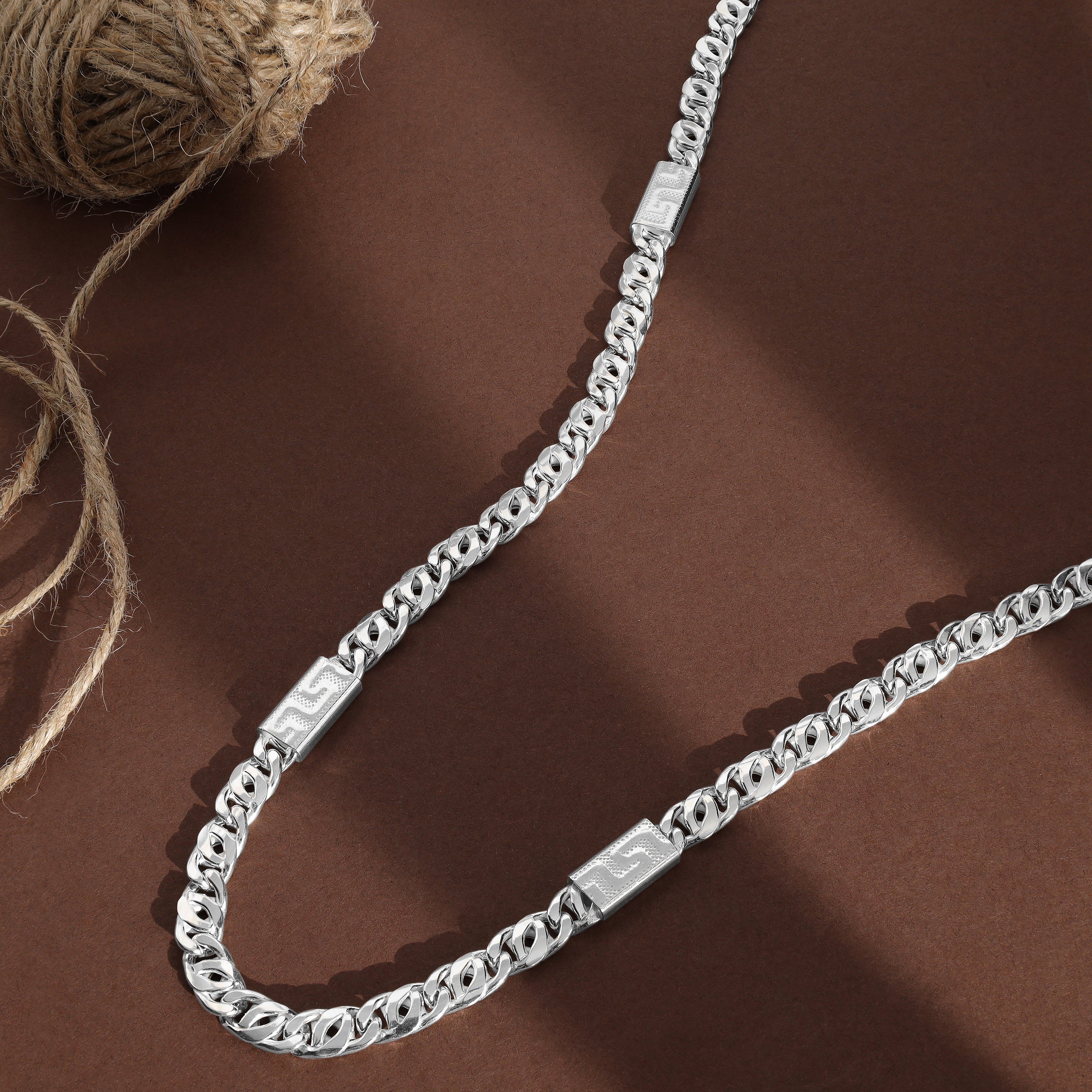 7,8mm Tigerauge Kette aus 925 Sterlingsilber