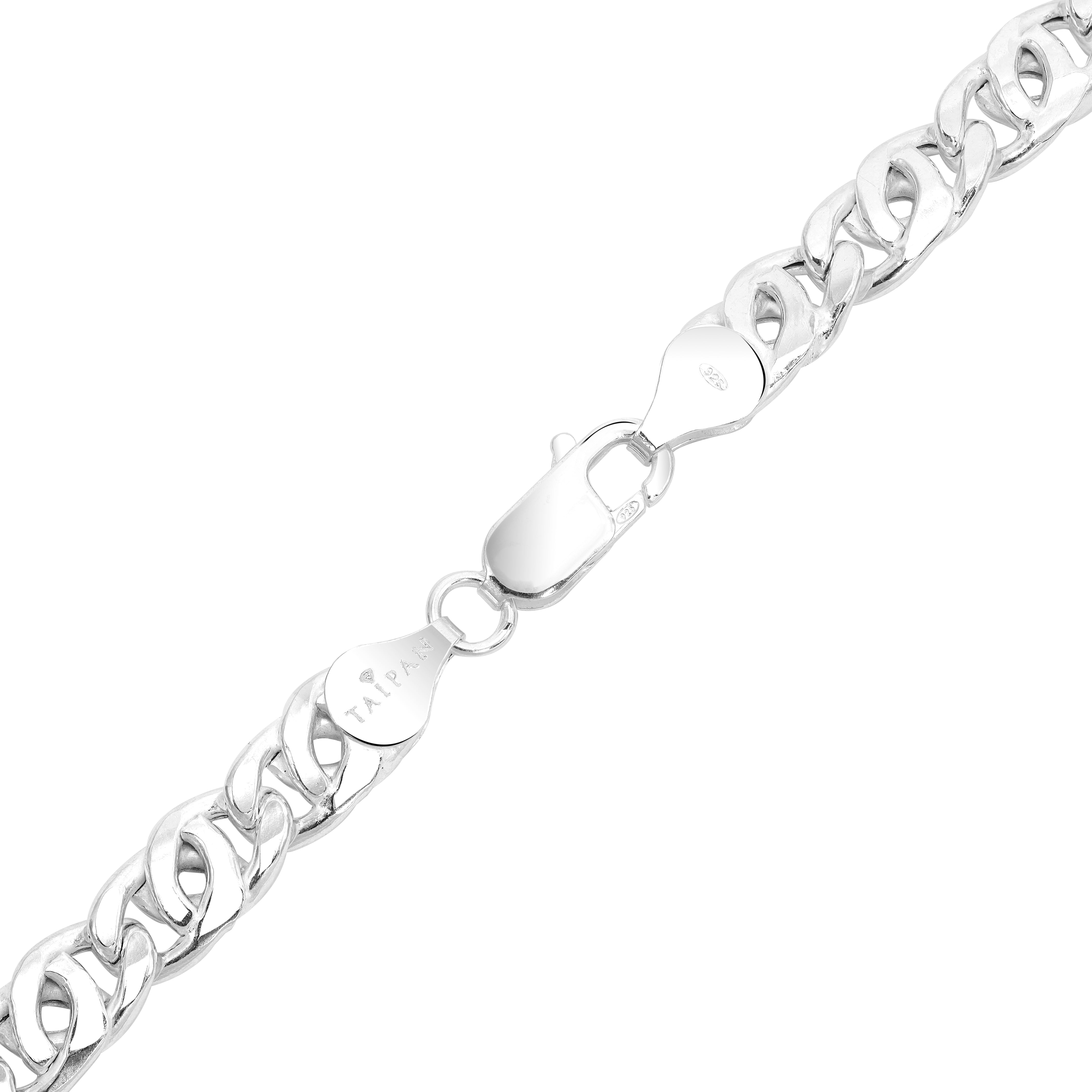 7,8mm Tigerauge Kette aus 925 Sterlingsilber