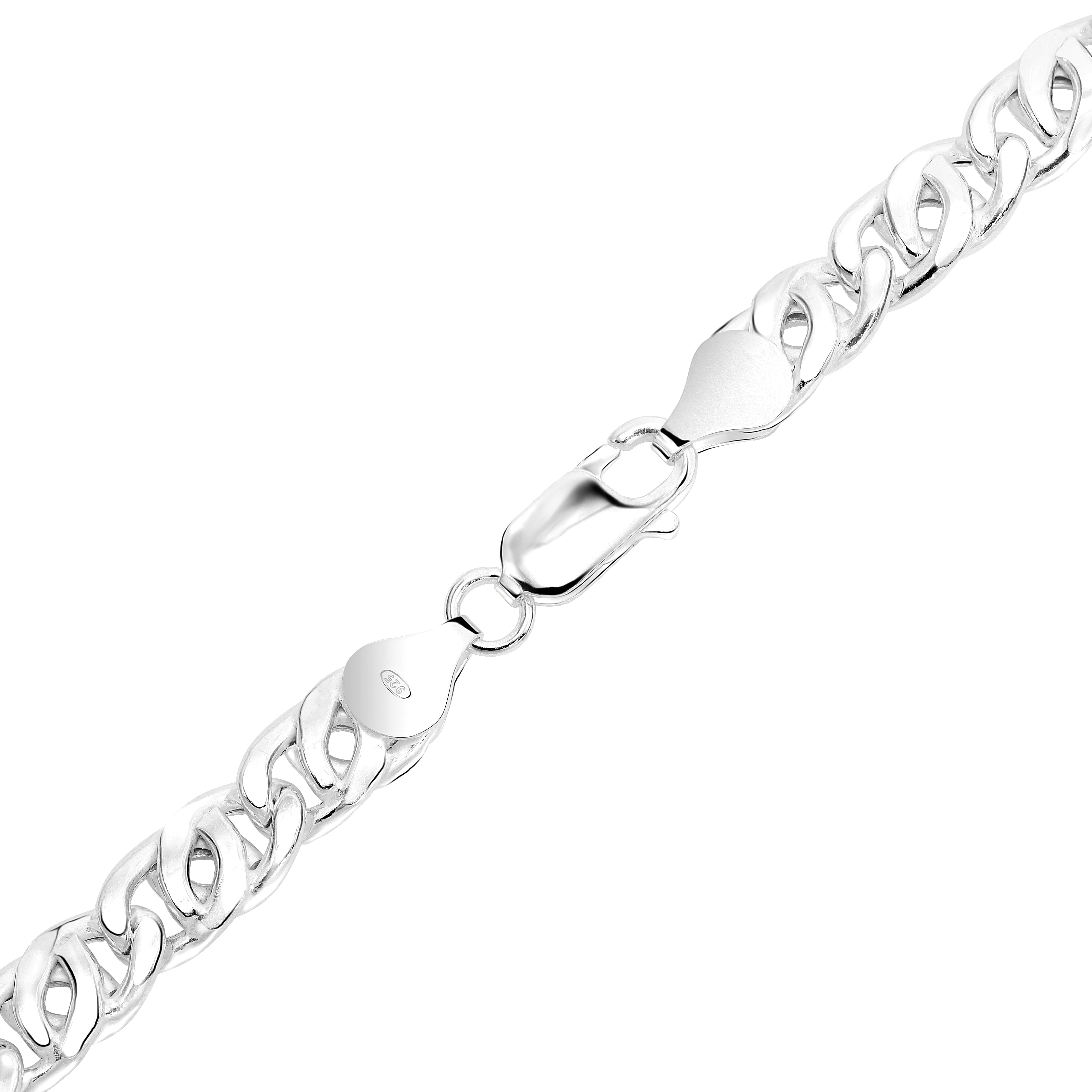 7,8mm Tigerauge Kette aus 925 Sterlingsilber
