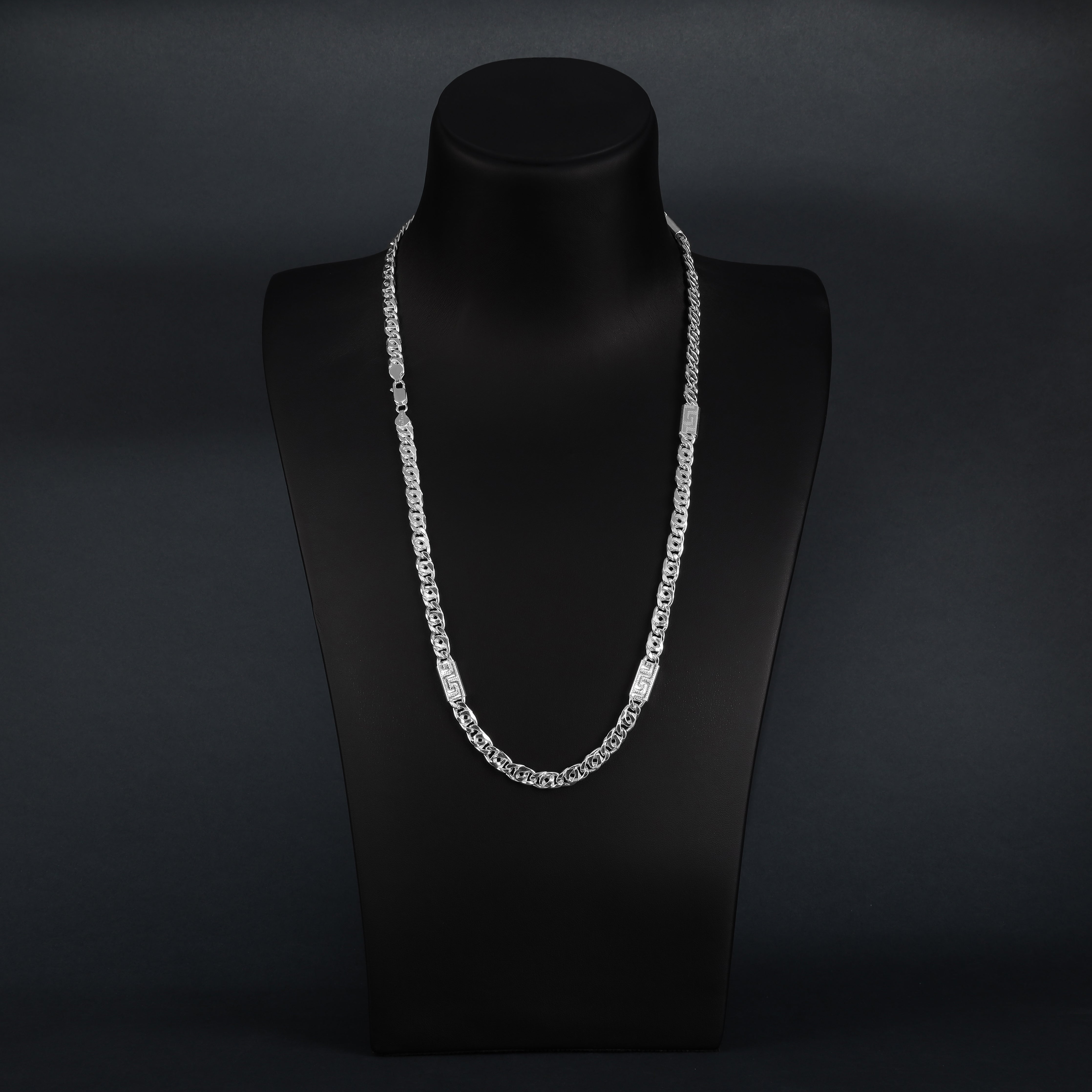 7,8mm Tigerauge Kette aus 925 Sterlingsilber