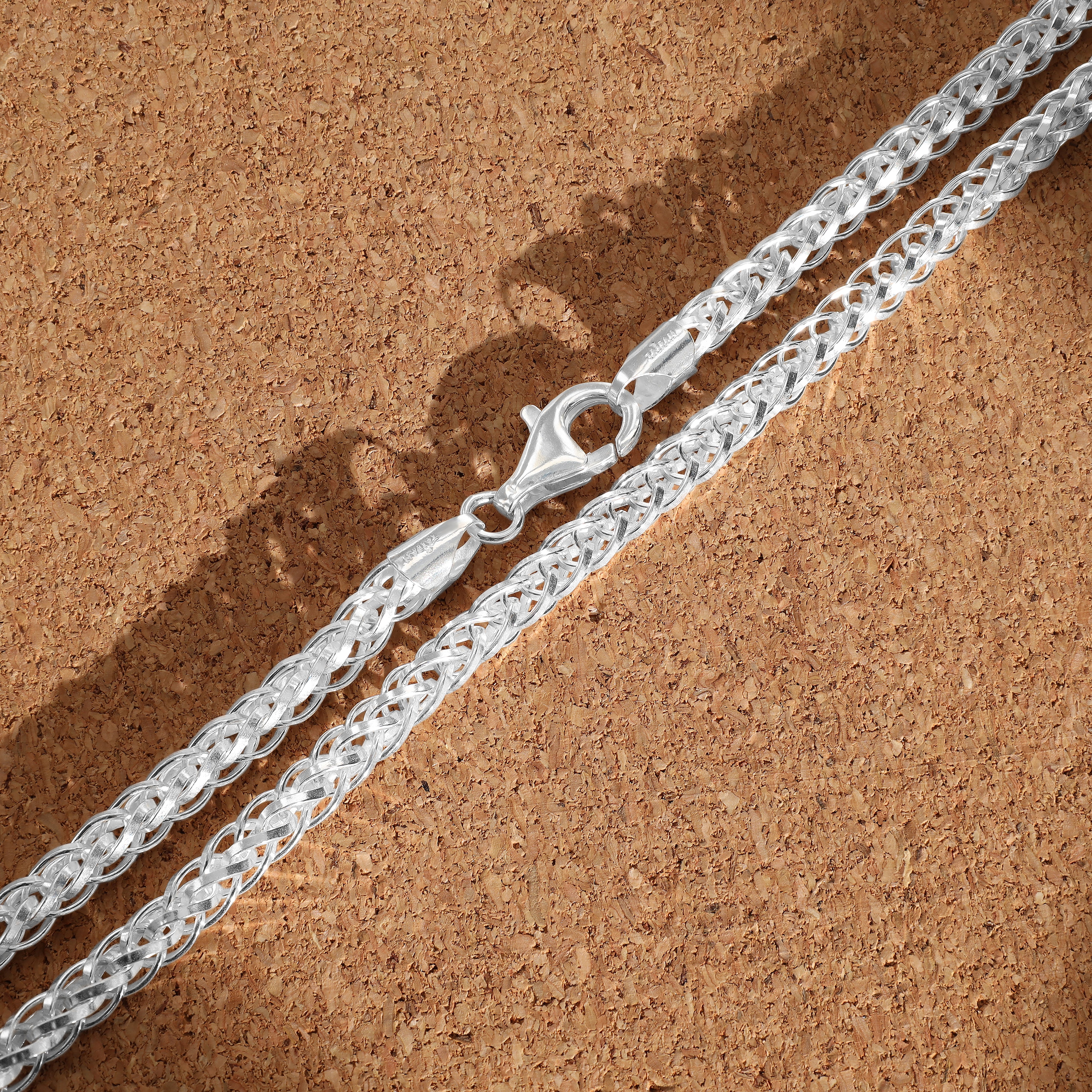 5mm Kordelkette Ropechain 65cm aus 925 Sterlingsilber