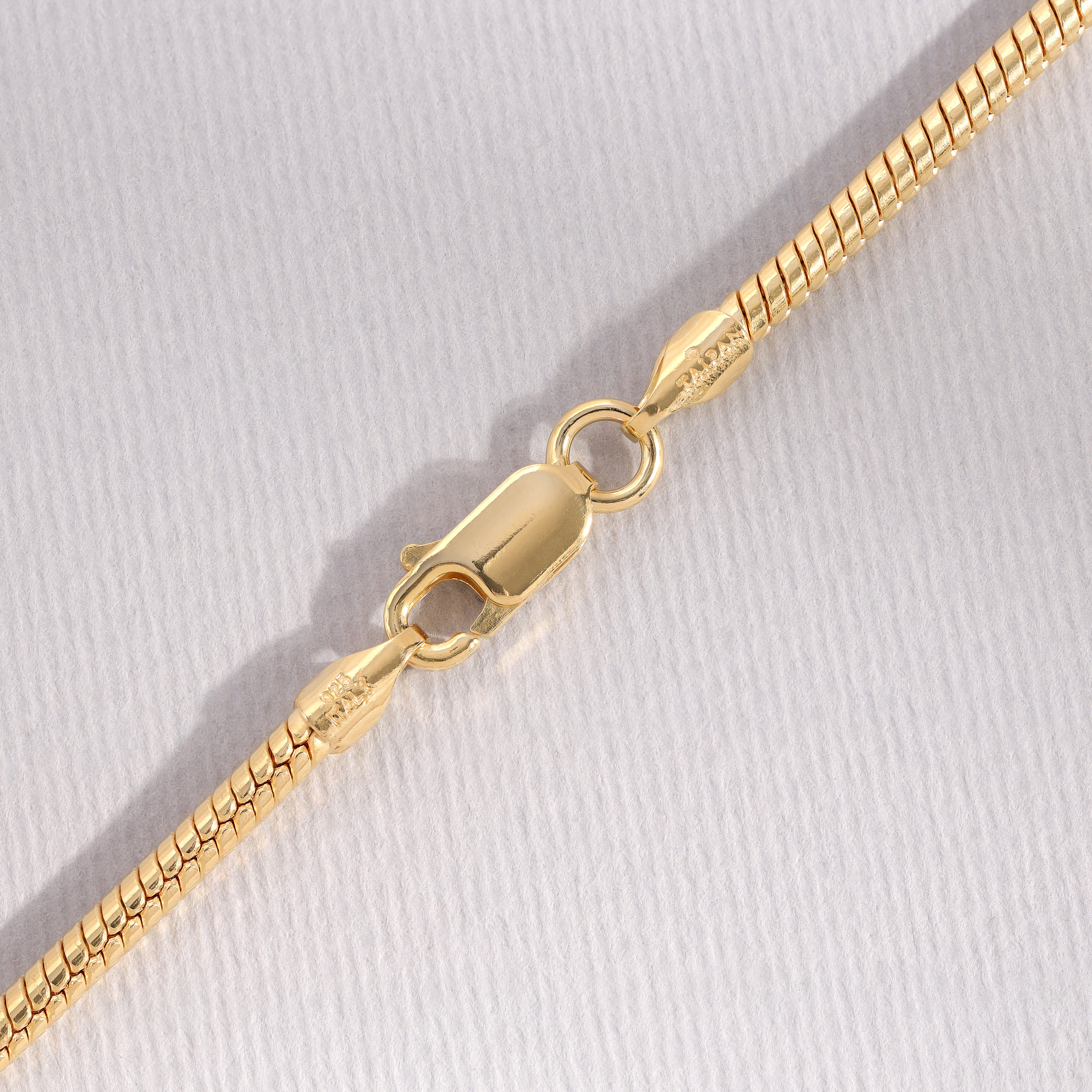 2.4mm snake chain - 925 silver gold plated