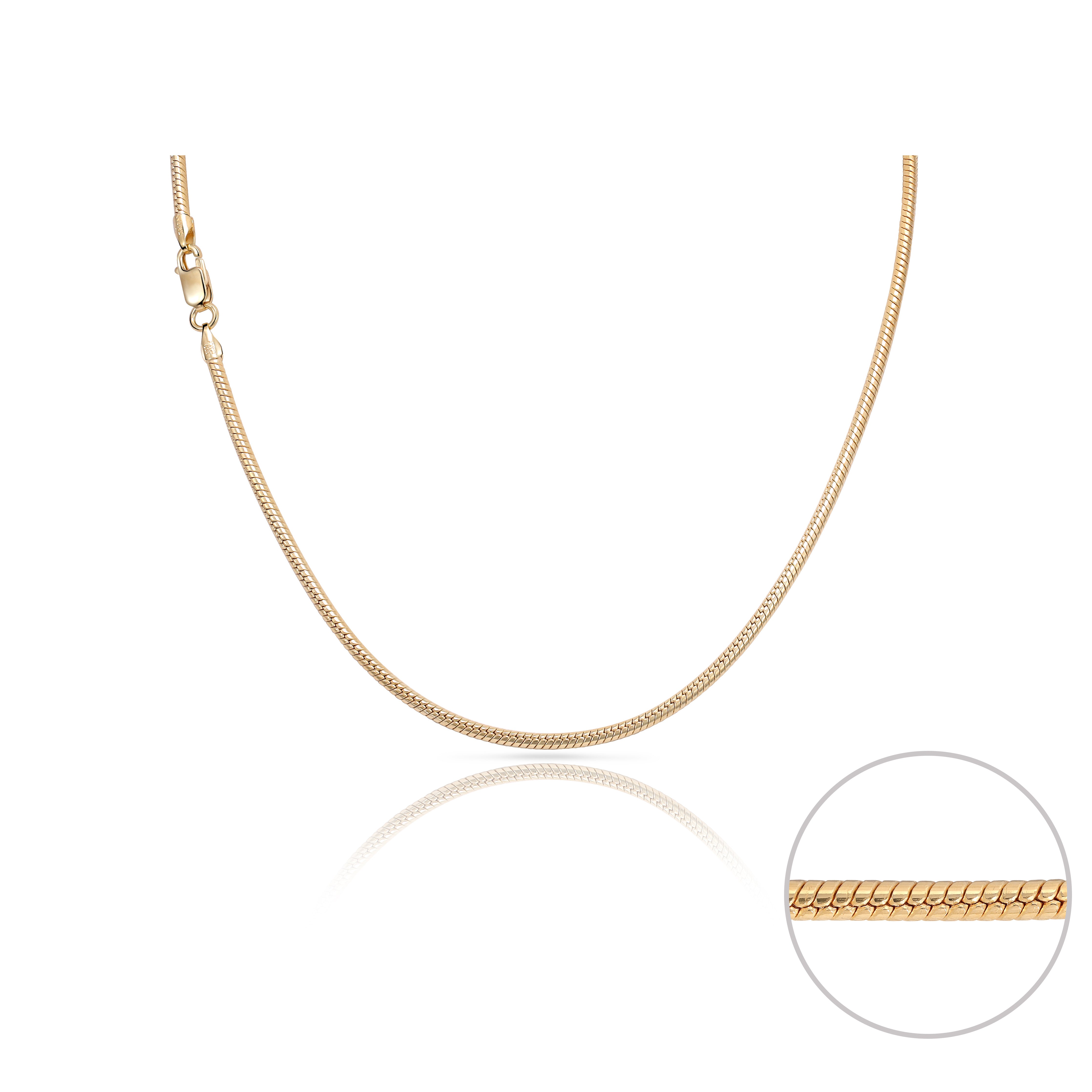 2.4mm snake chain - 925 silver gold plated