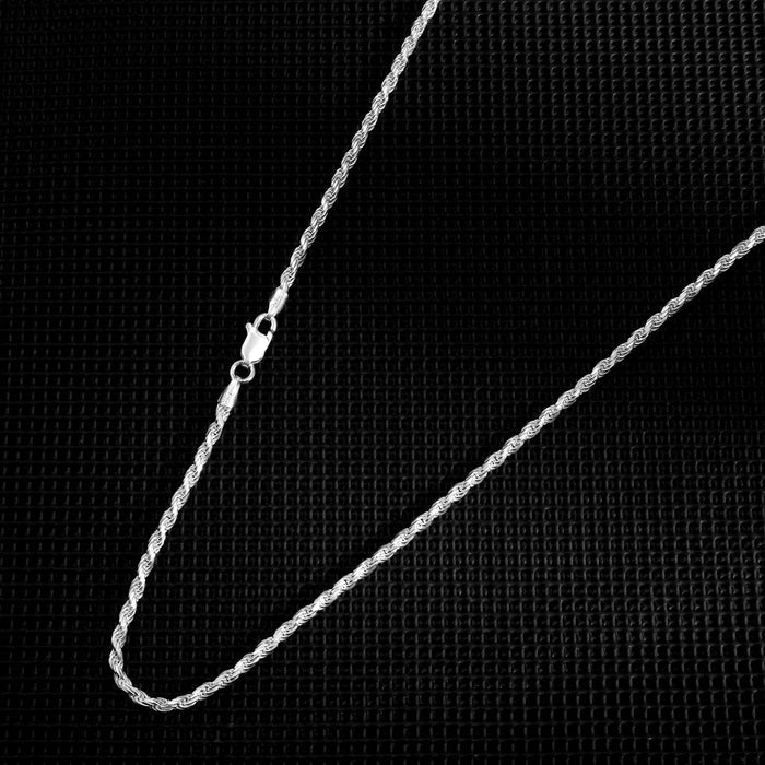 Set - 2,3mm Kordelkette Rope Chain 925 Sterling Silber - Kostenloses Armband - Taipan Schmuck