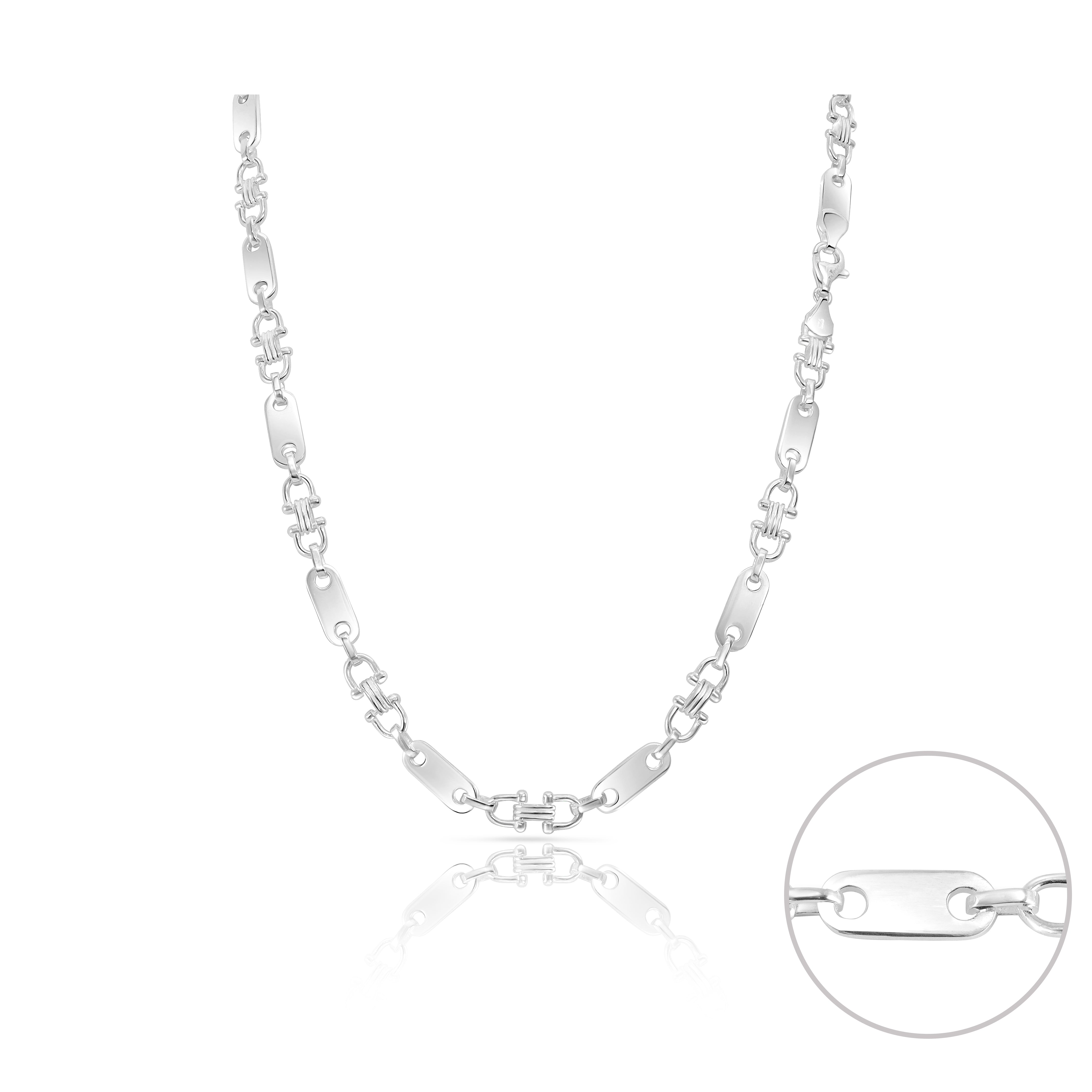 7,8mm Plattenkette 60cm aus 925 Sterlingsilber