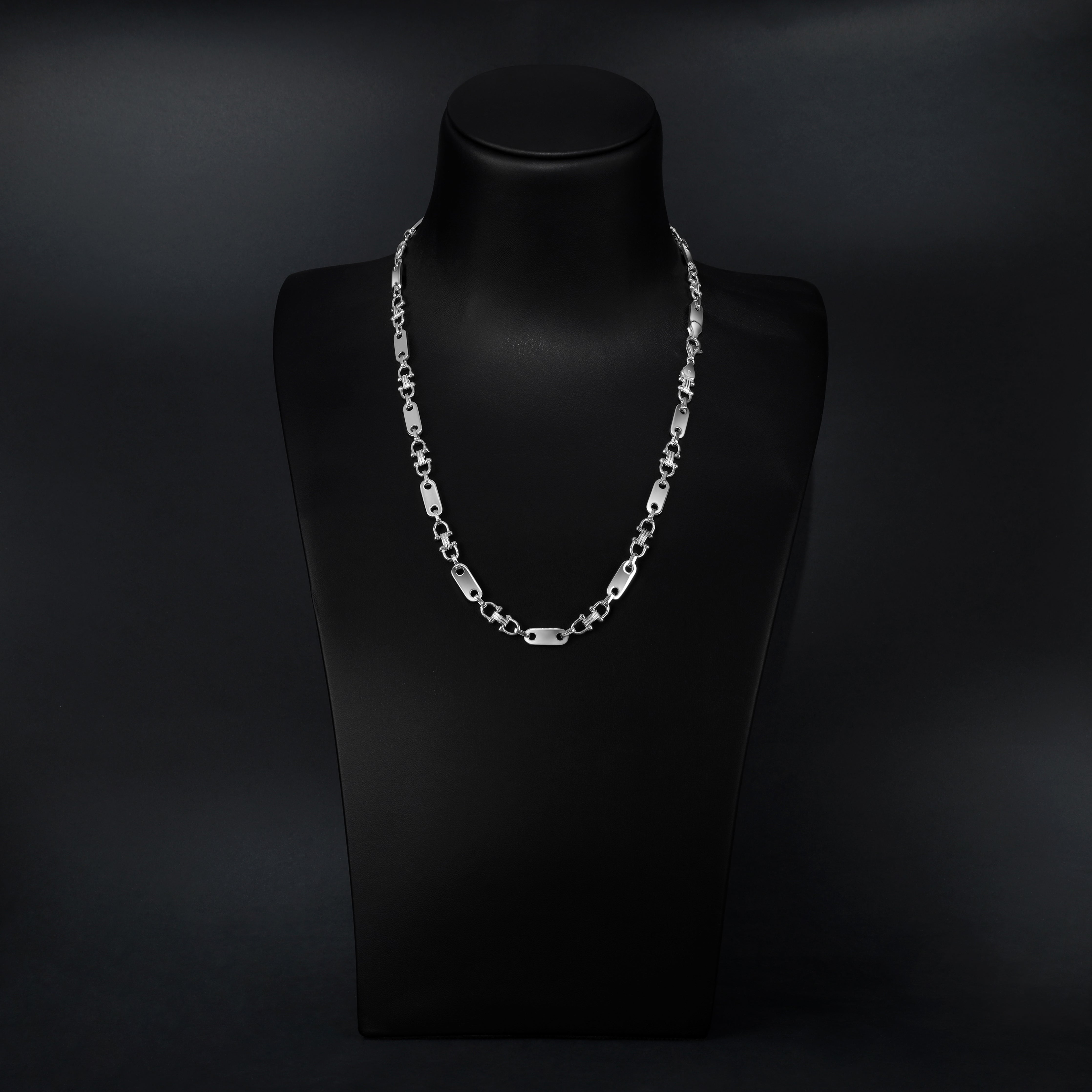 7,8mm Plattenkette 60cm aus 925 Sterlingsilber