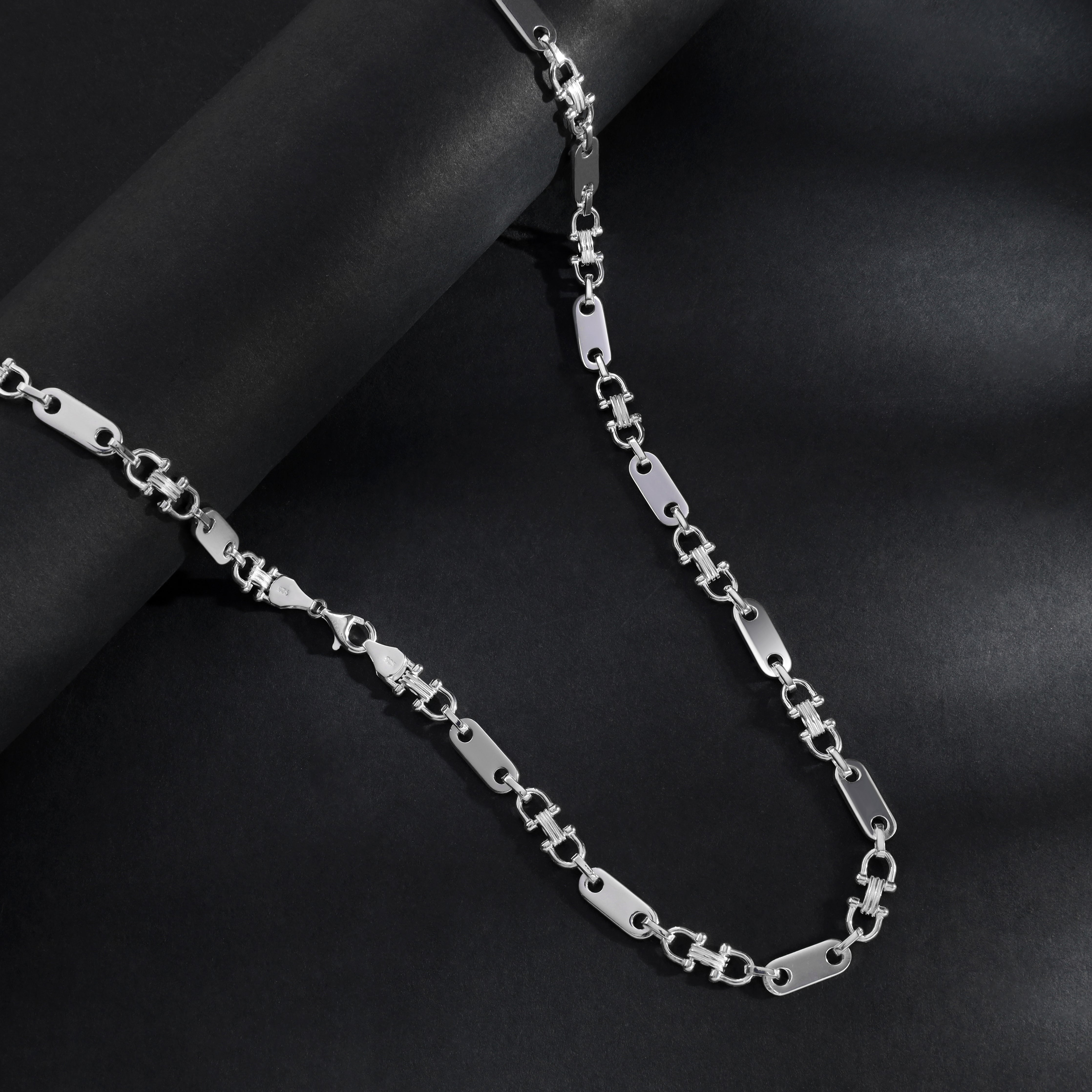 7,8mm Plattenkette 60cm aus 925 Sterlingsilber