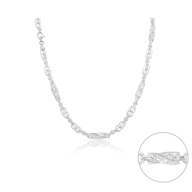 Bild von Damenkette 45cm lang Santorini Monte Carlo Kette 6mm breit aus 925 Sterlingsilber