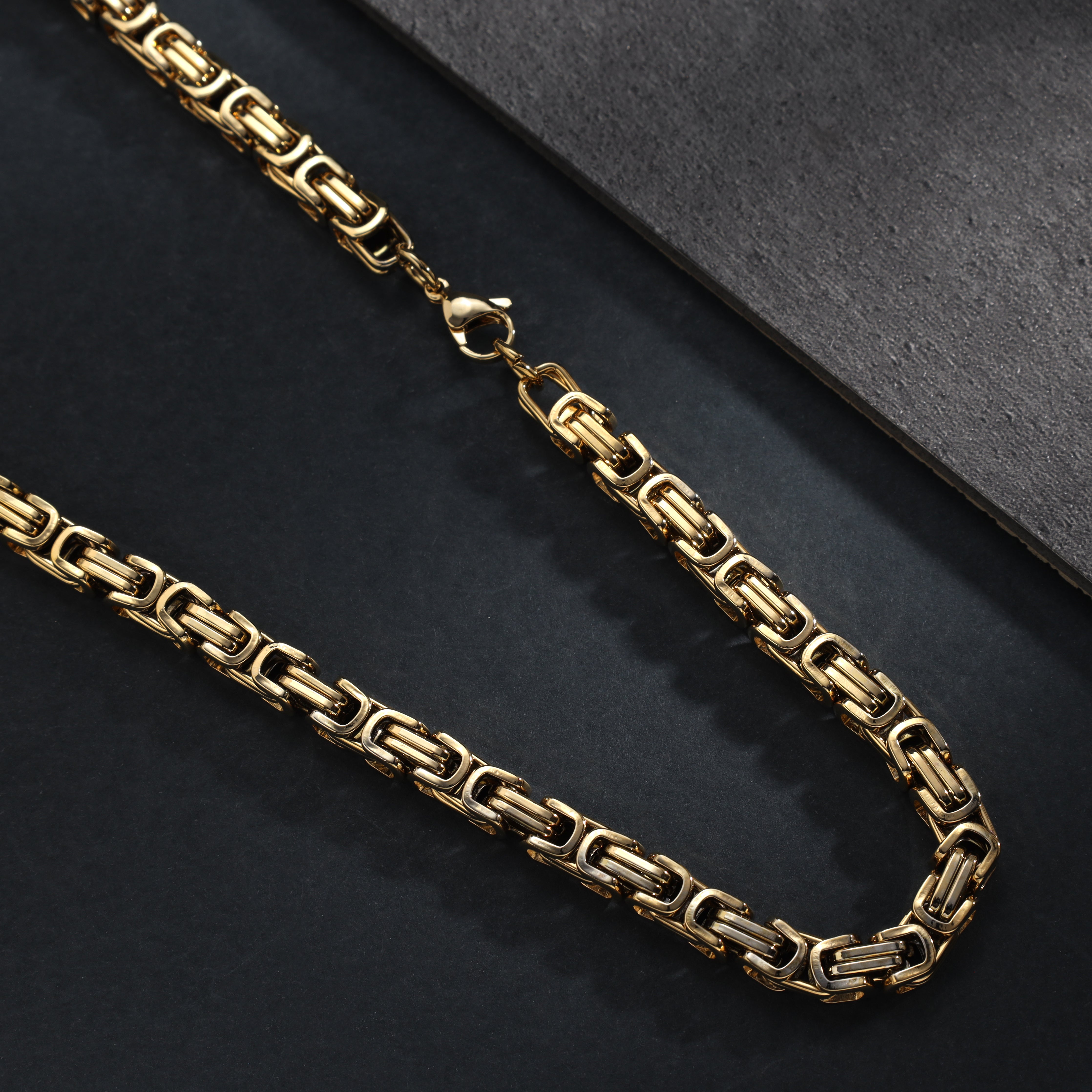 7mm king chain made of stainless steel 18K gold plated 