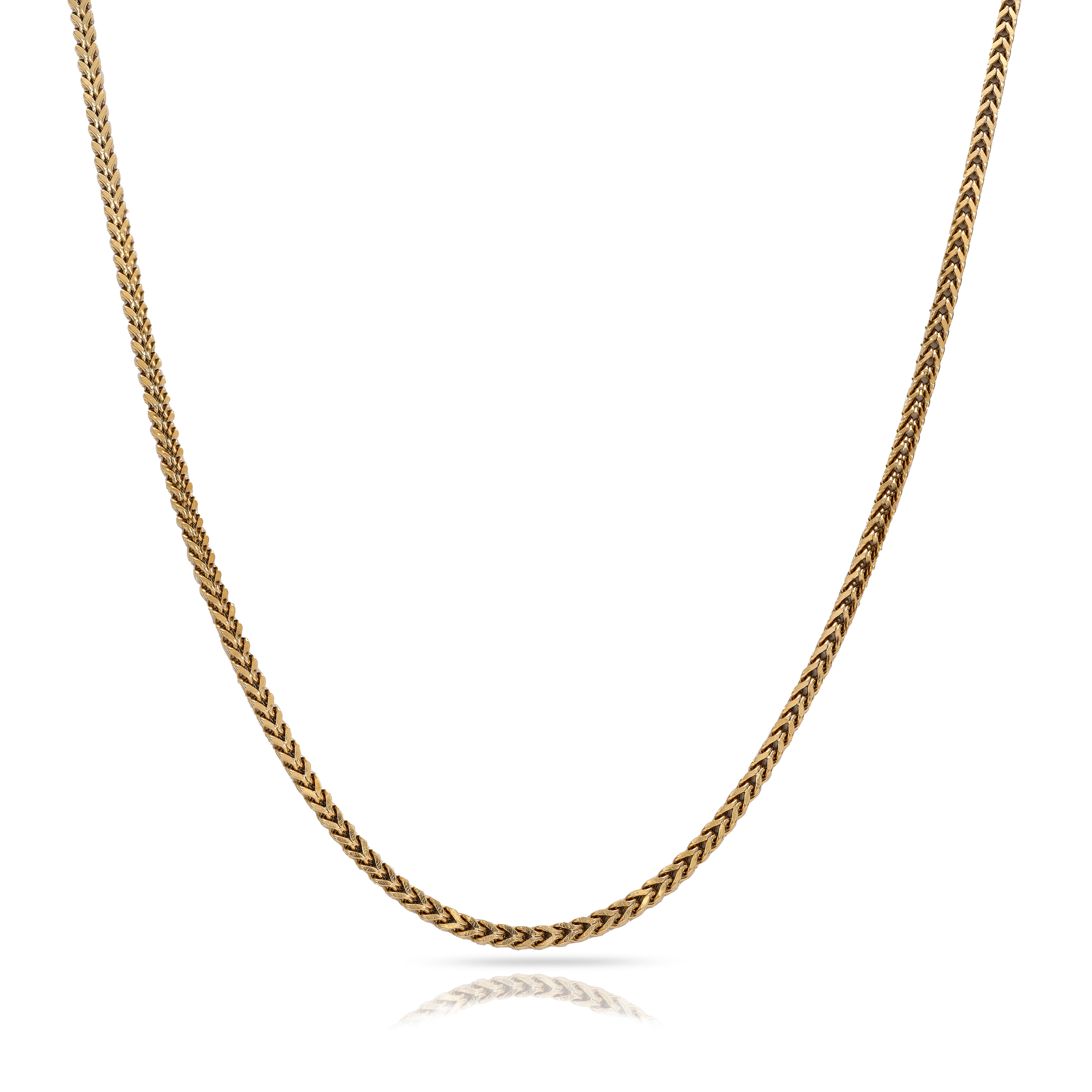 2.5mm Franco Chain made of stainless steel 18K gold plated