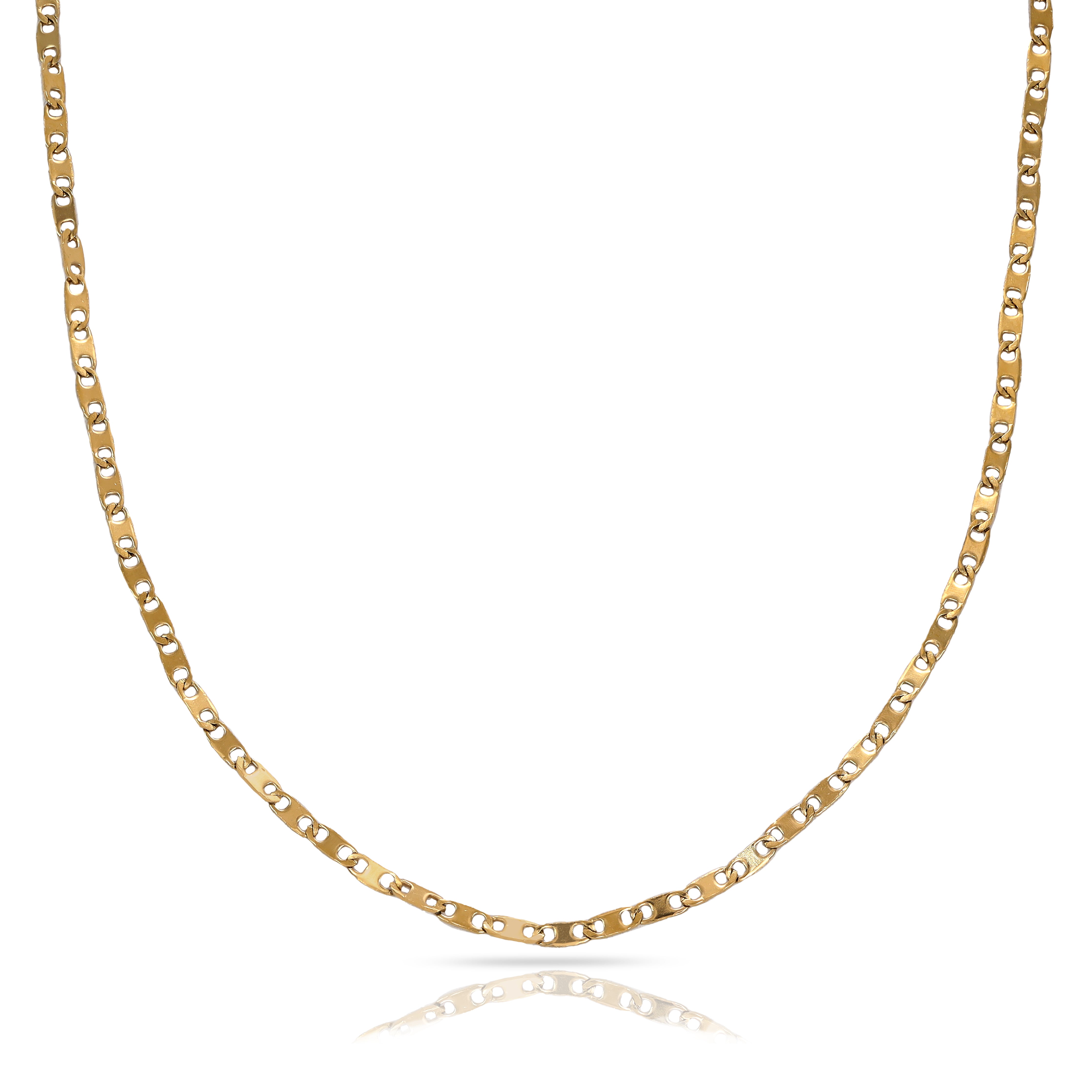 2mm filigree plate chain made of stainless steel 18K gold plated 