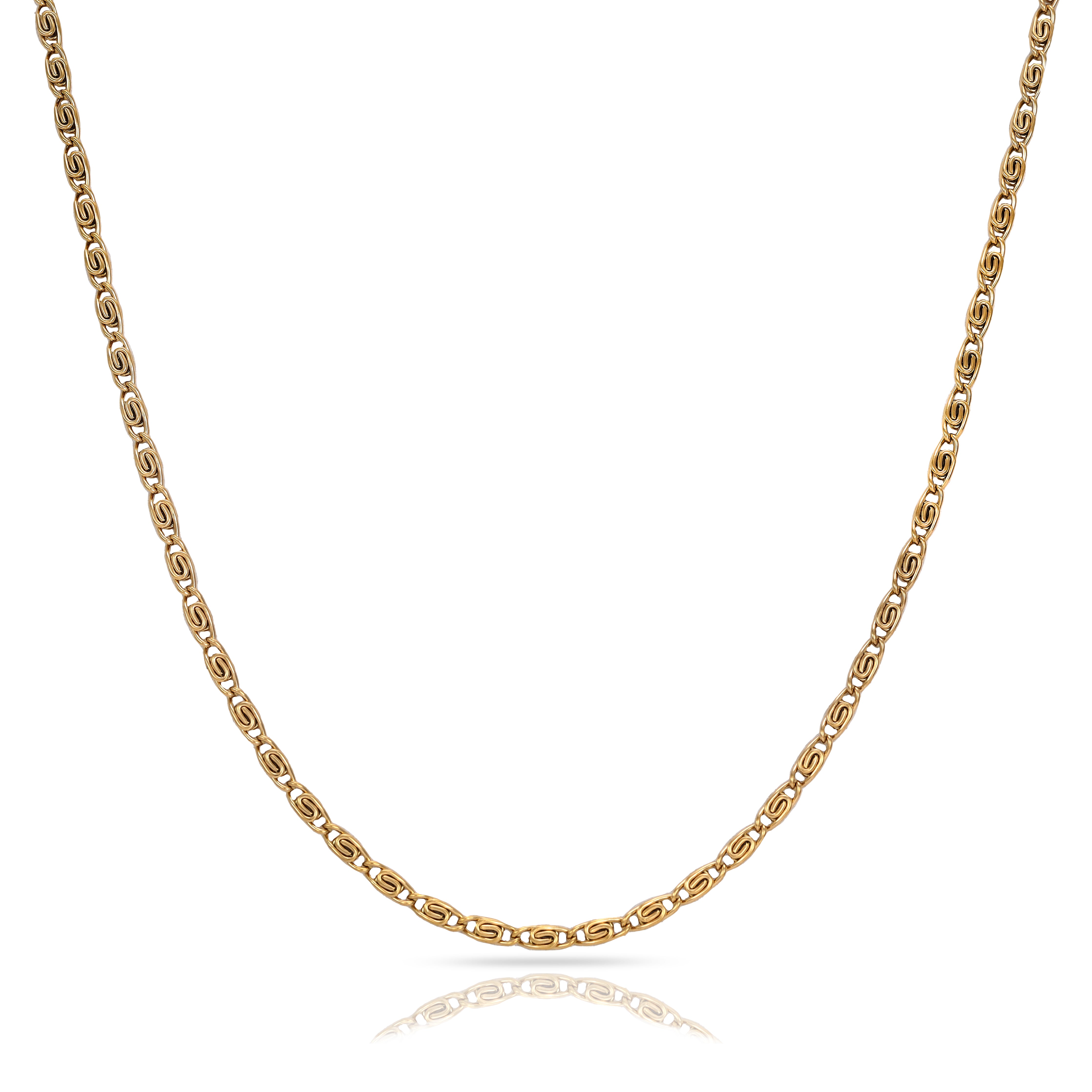 2.5mm S-curb chain made of stainless steel 18K gold plated 