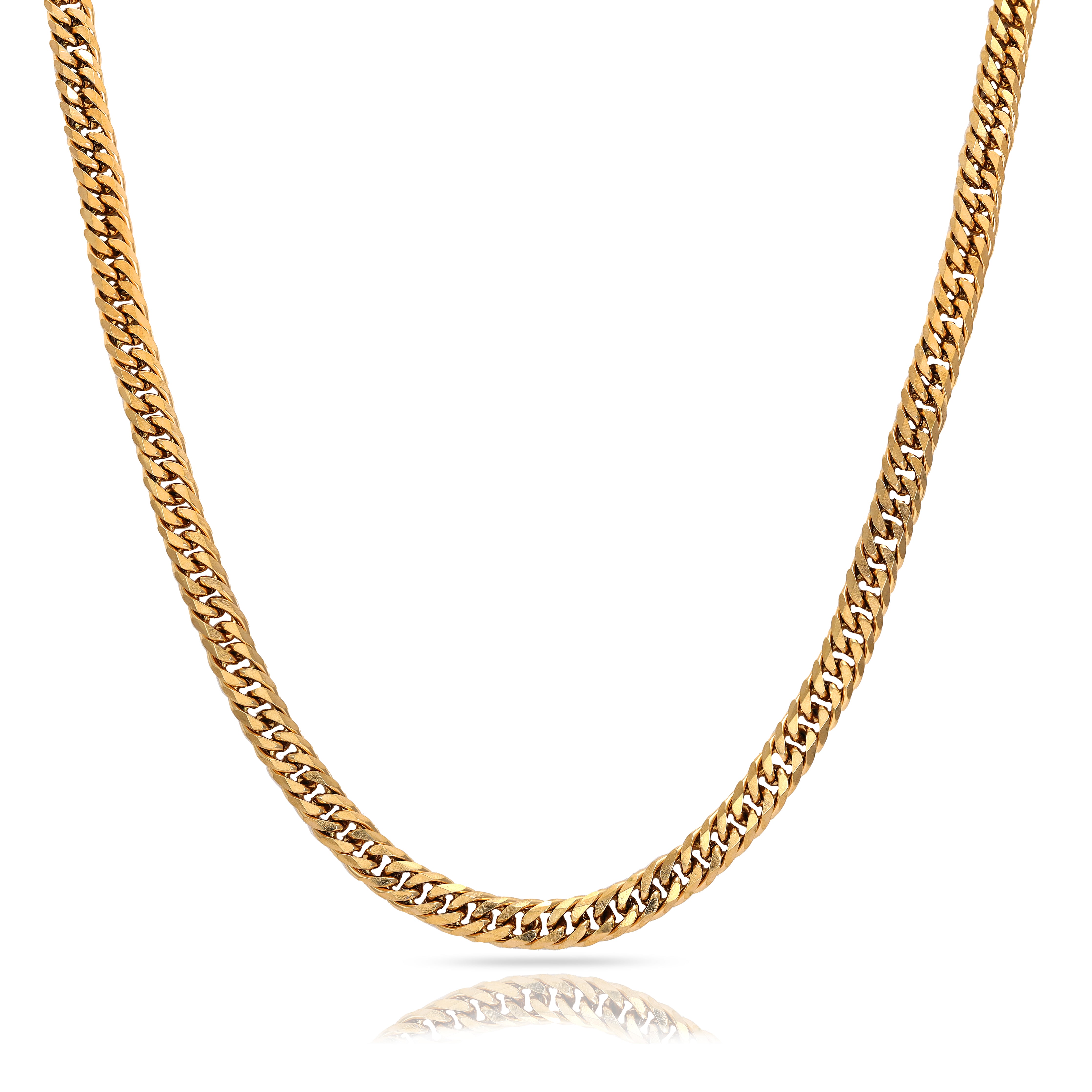 5mm double curb chain made of stainless steel 18K gold plated 