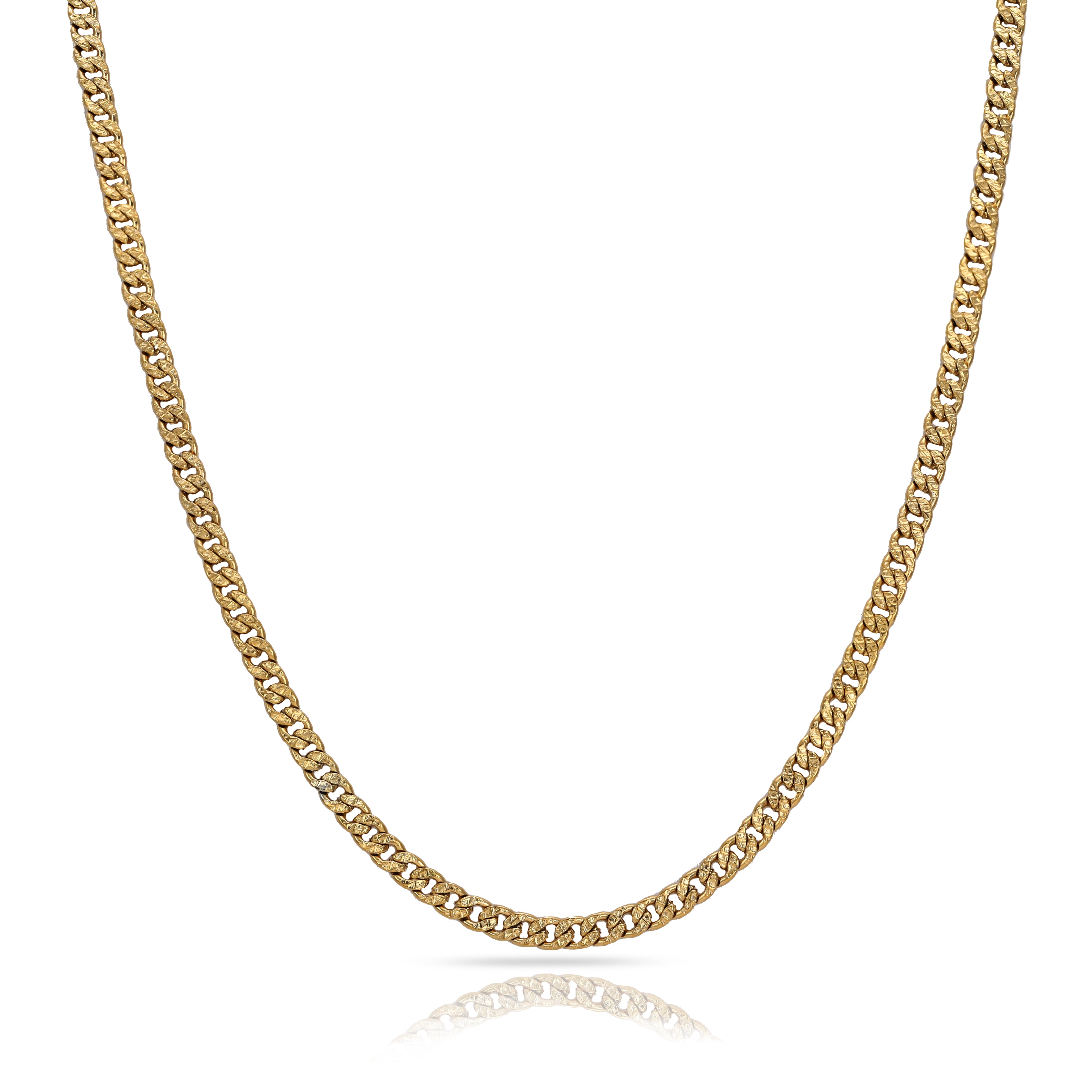 4mm curb chain with engraving made of stainless steel 18K gold plated 