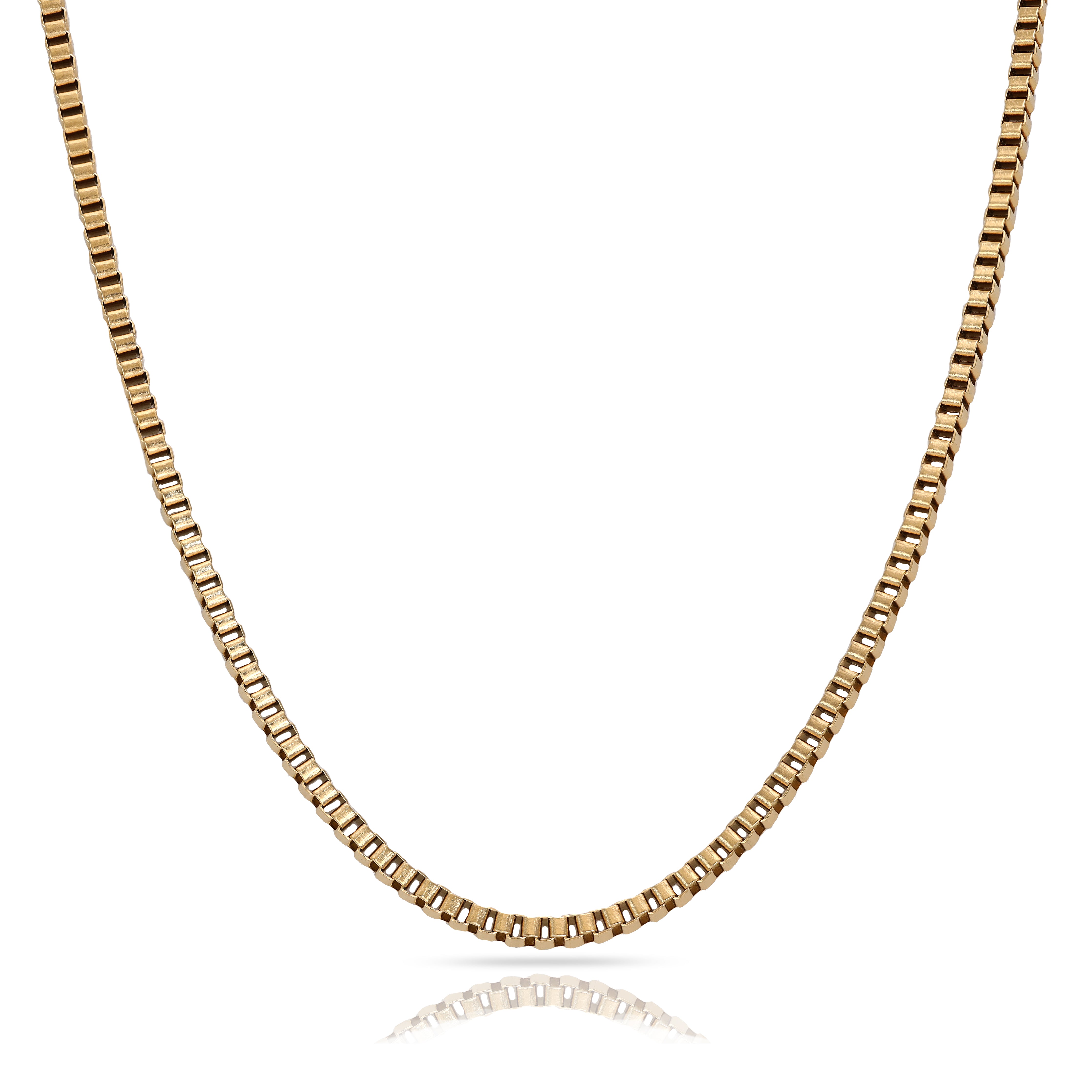 3mm box chain made of stainless steel 18K gold plated 