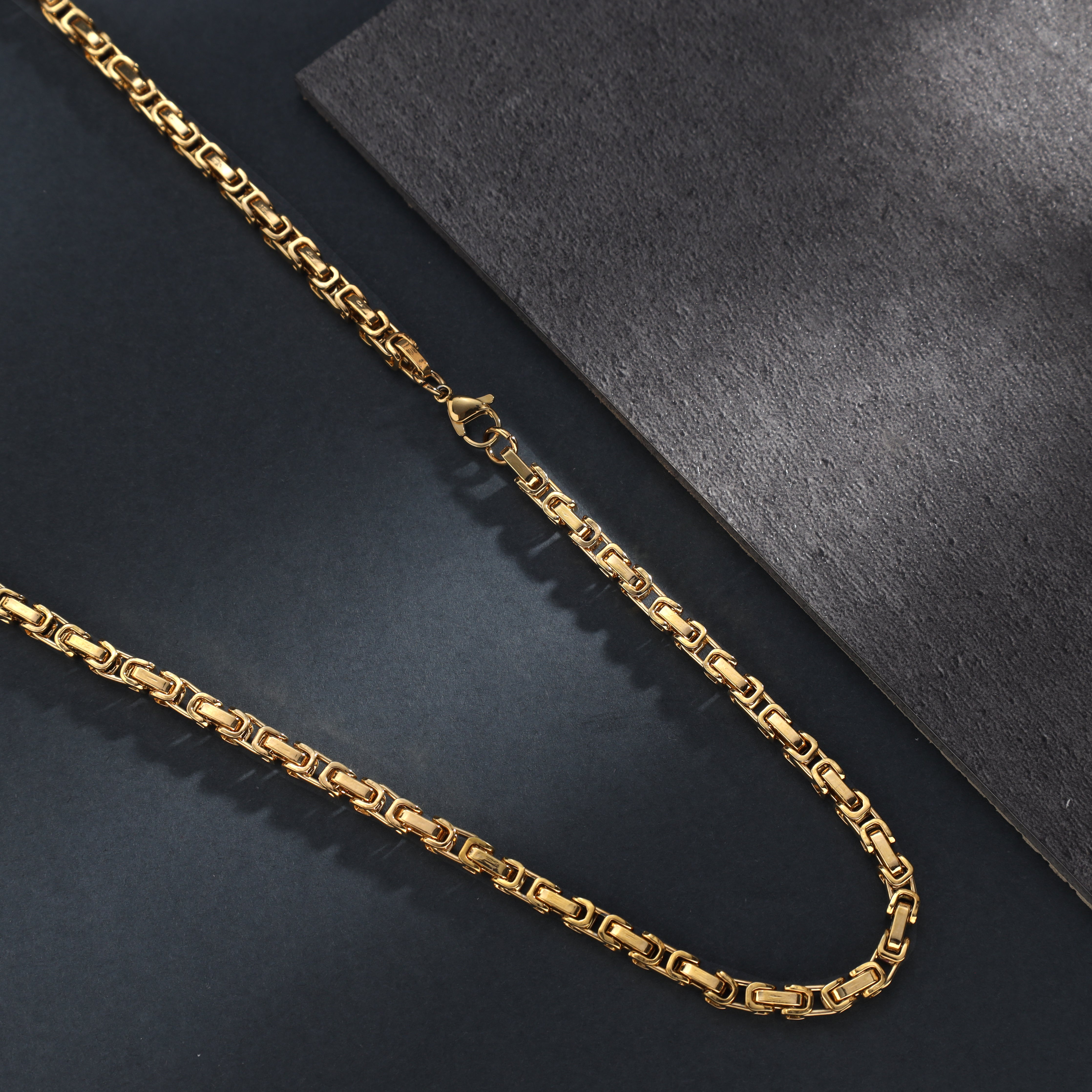 4mm king chain made of stainless steel 18K gold plated 