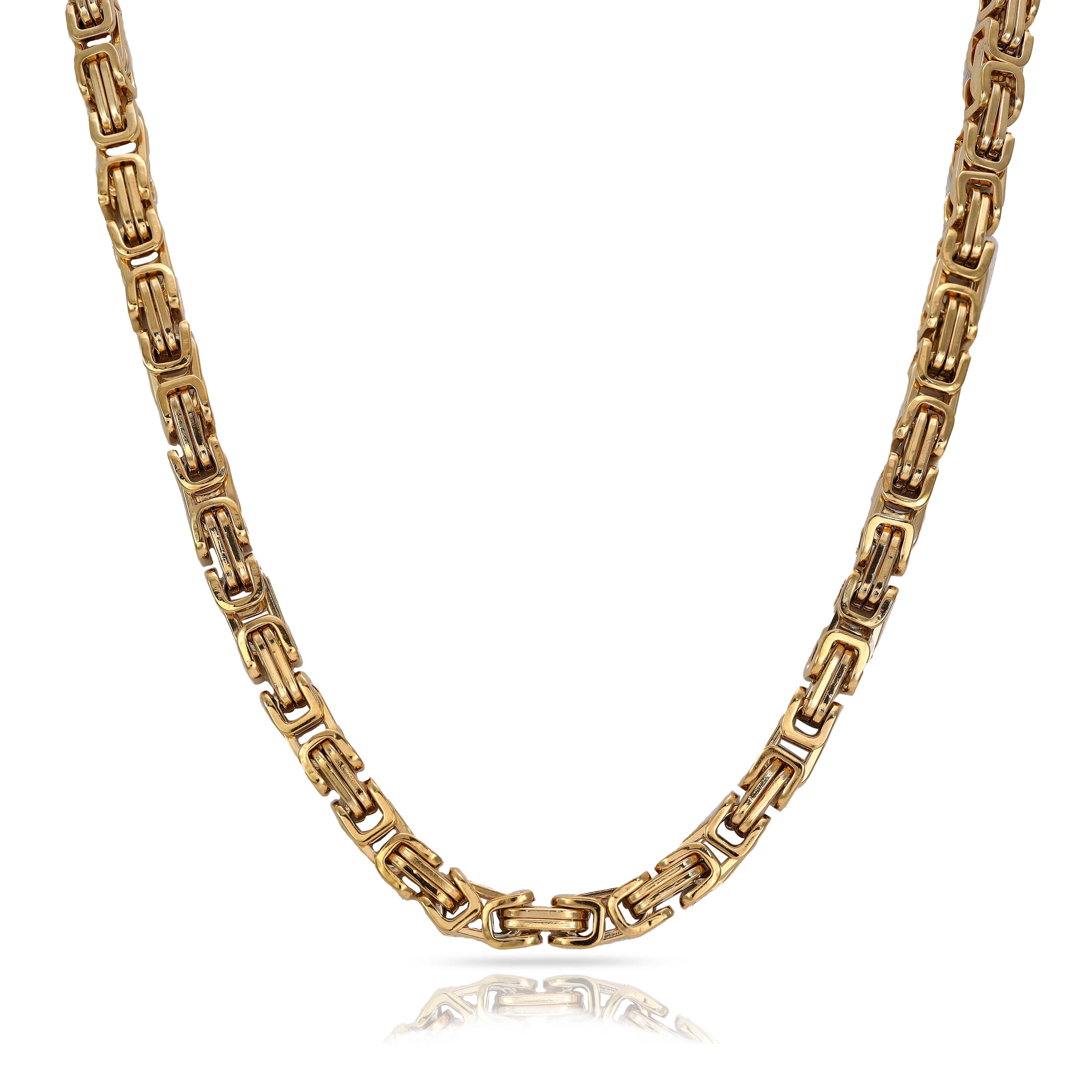 6mm king chain made of stainless steel 18K gold plated 