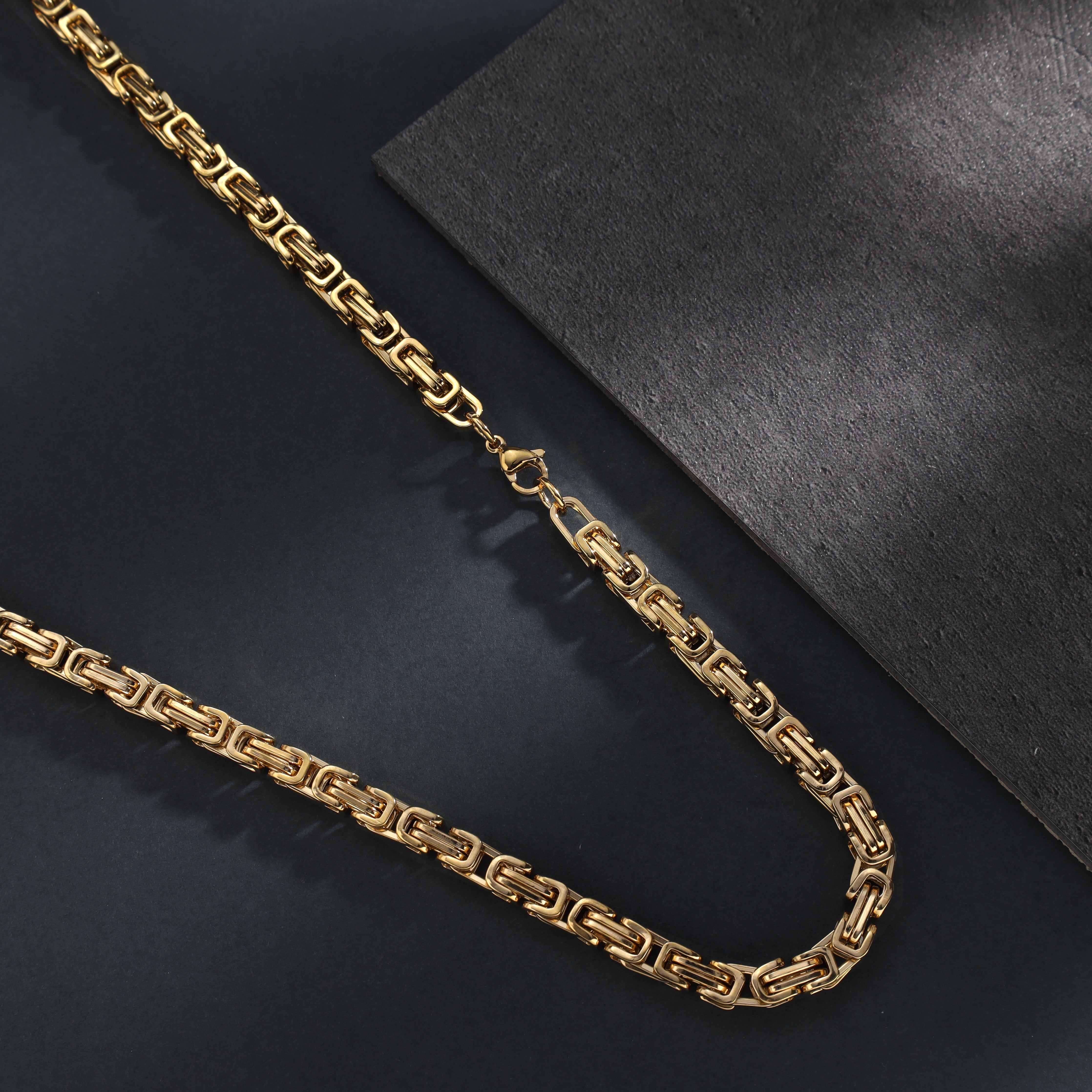 6mm king chain made of stainless steel 18K gold plated 