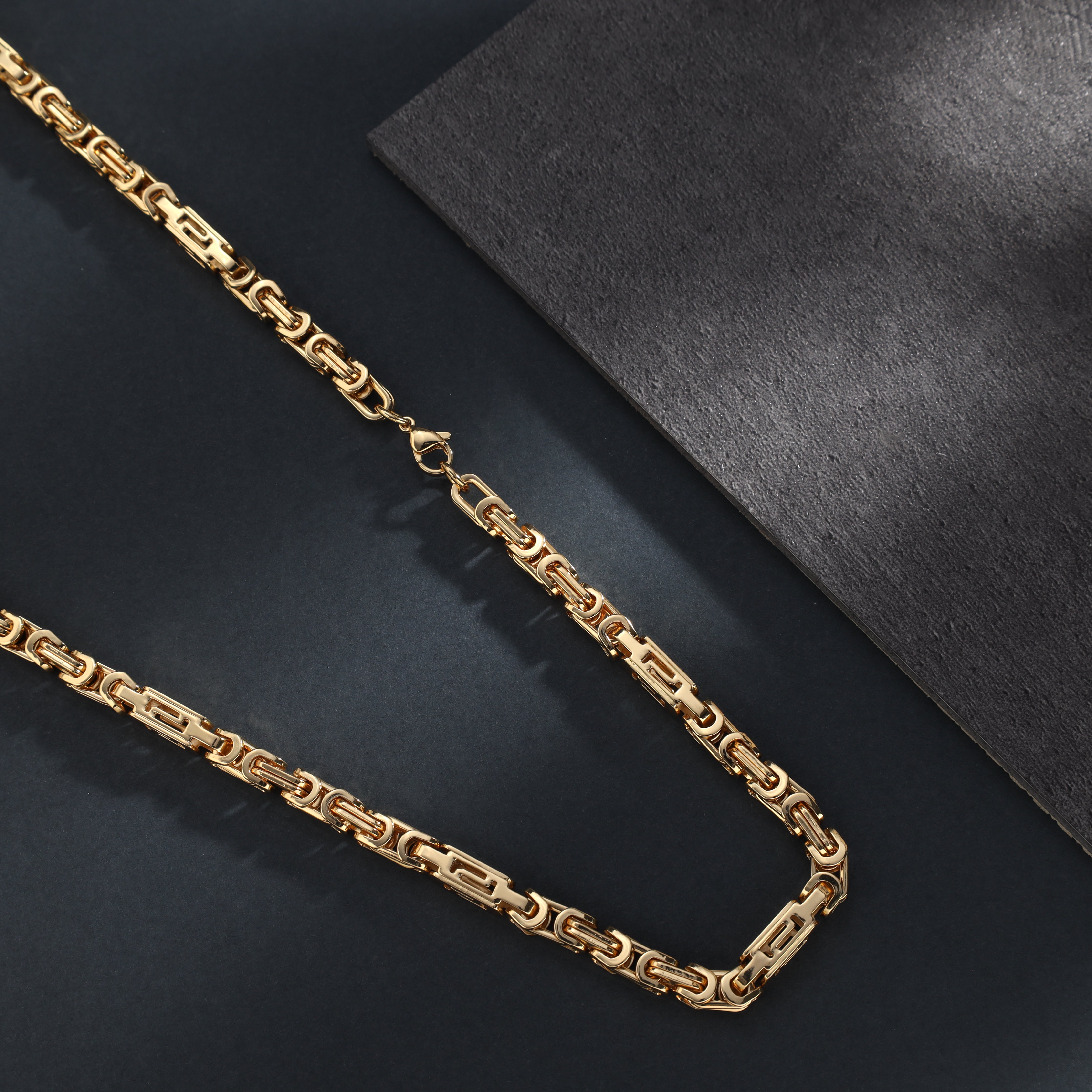 6mm king chain + design element made of stainless steel 18K gold plated 