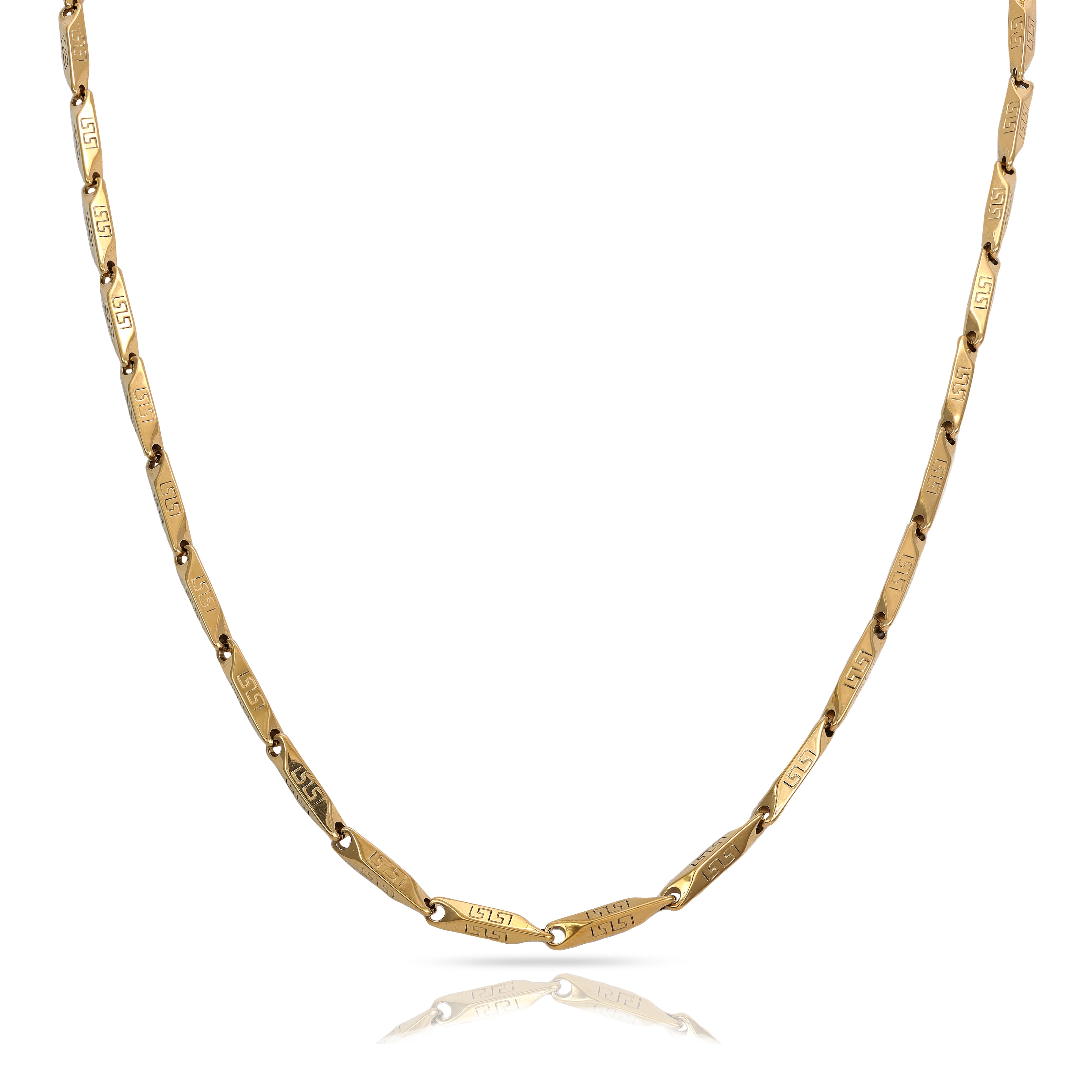 3mm Bullet Chain 55cm long made of stainless steel 18K gold plated 