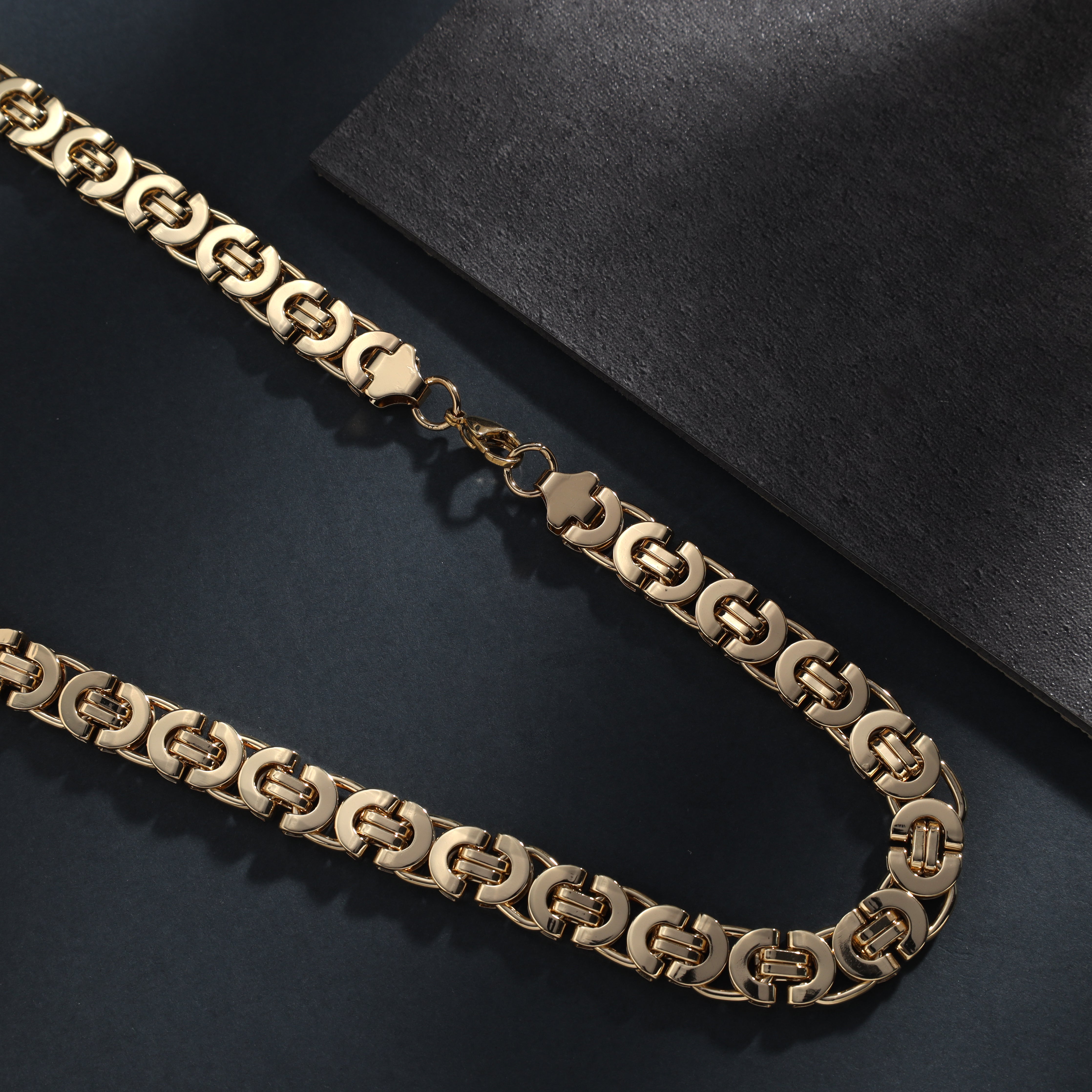 11mm Etruscan chain 60cm long made of stainless steel 18K gold plated 