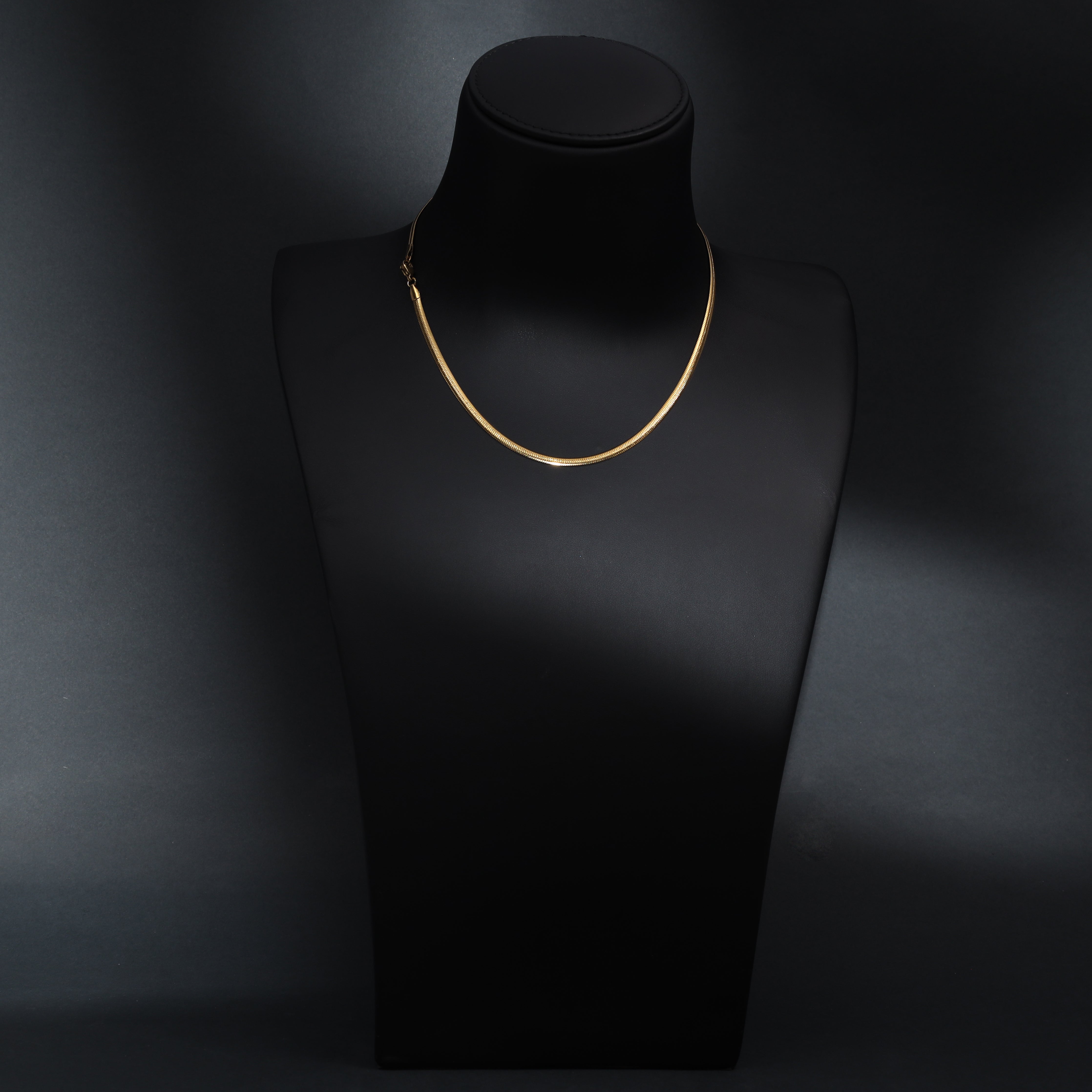 3mm Fischgrätenkette Herringbone aus Edelstahl 18K Vergoldet - Taipan Schmuck