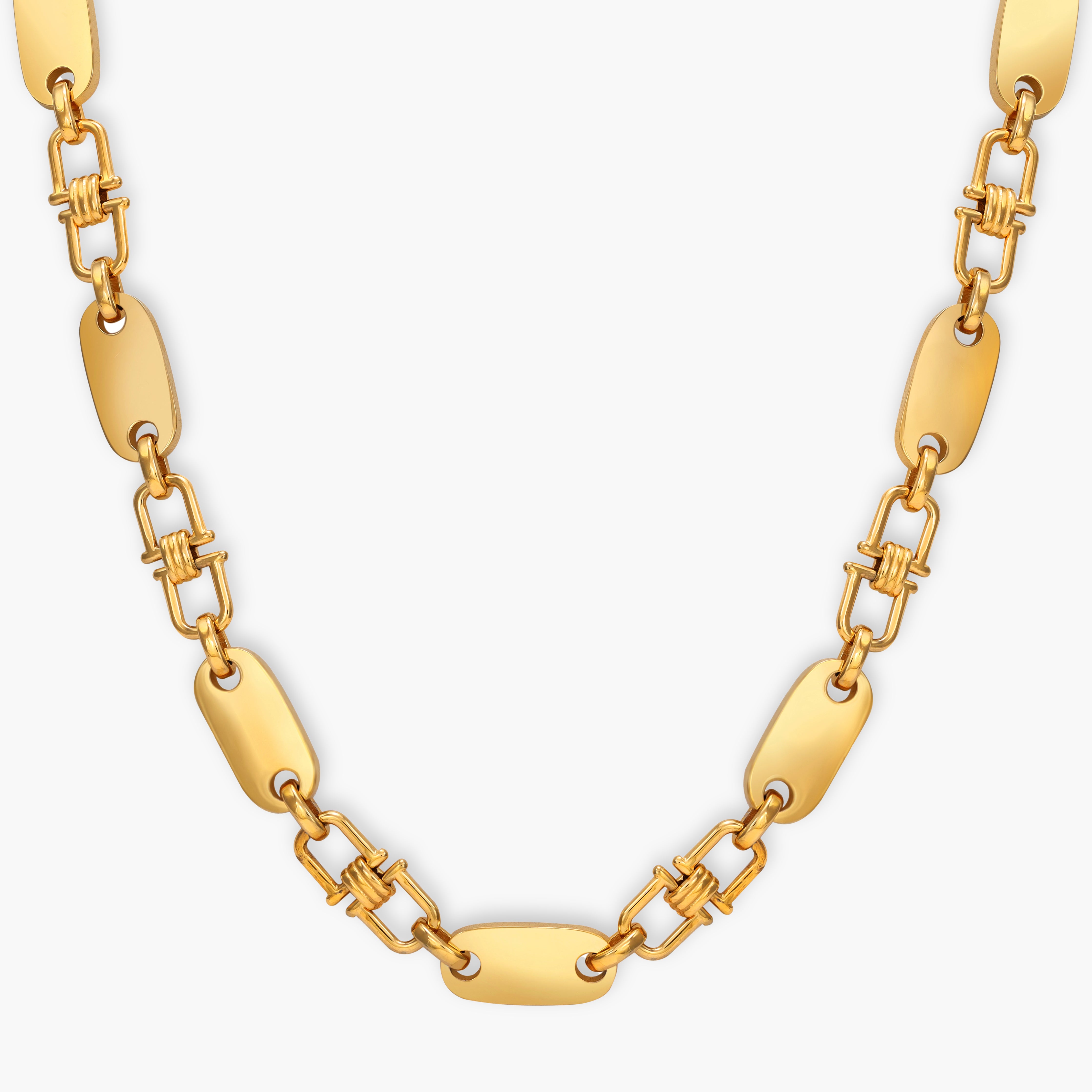 8.5mm plate chain made of stainless steel 18K gold plated 