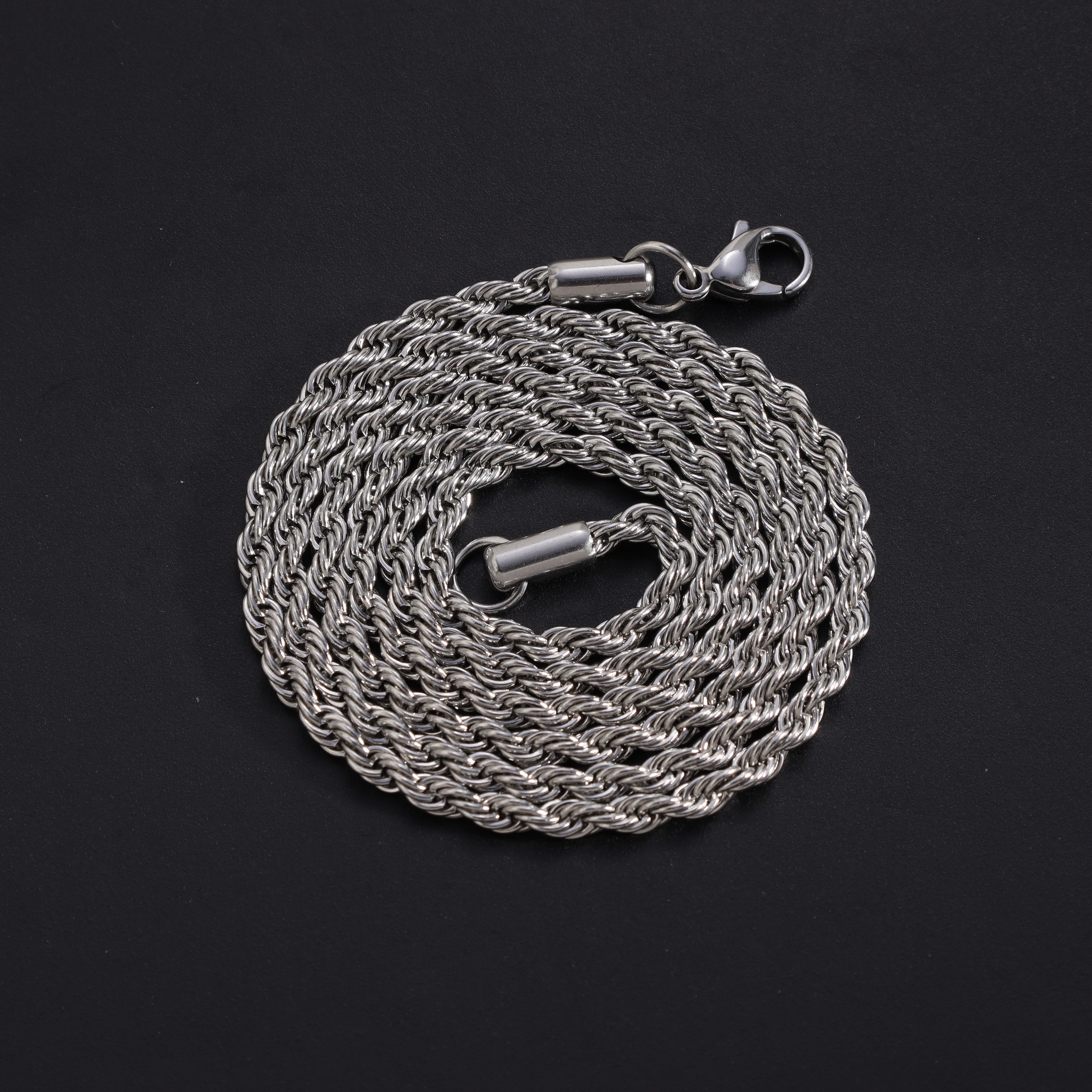 Kordelkette Rope Chain 3mm breit aus Edelstahl