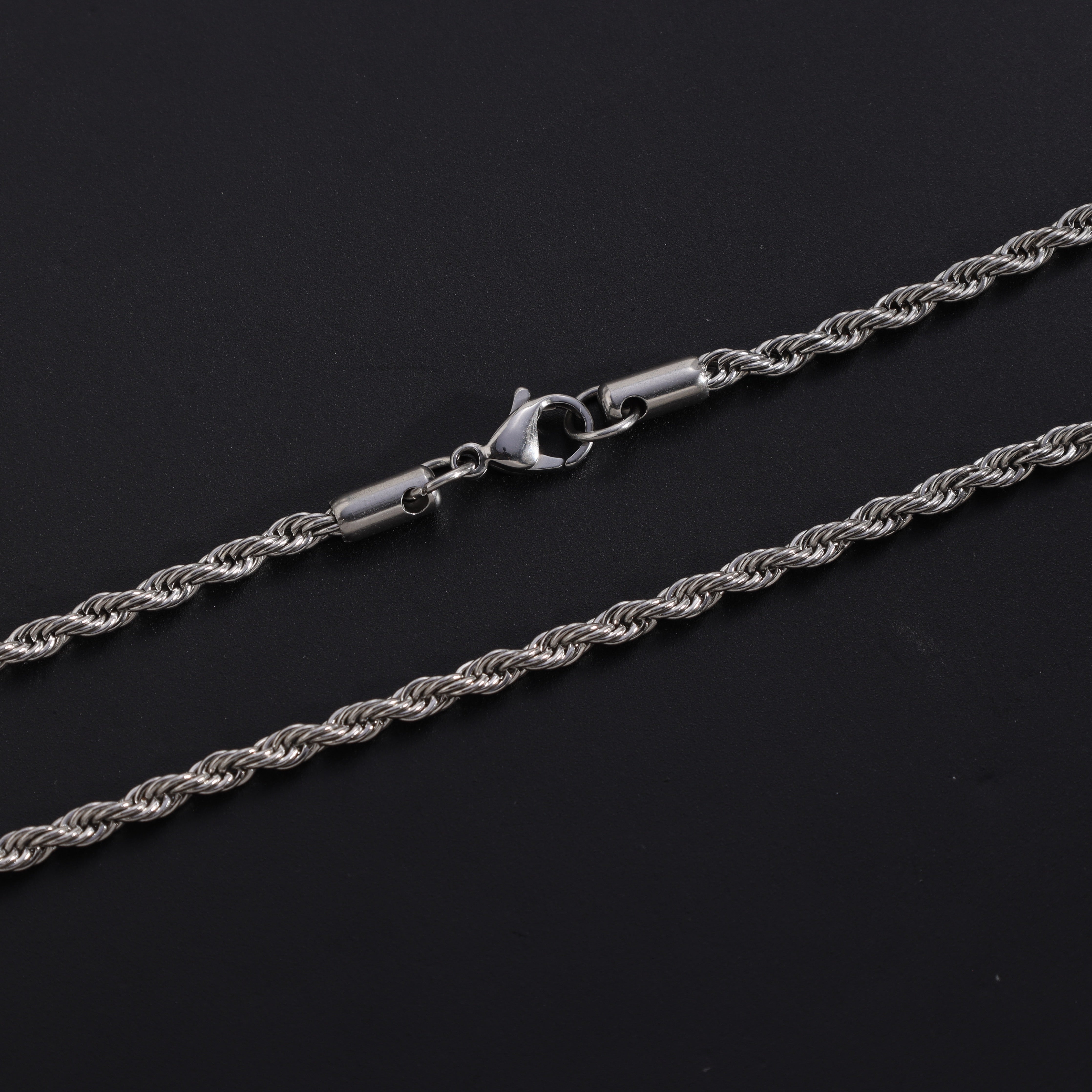 Kordelkette Rope Chain 3mm breit aus Edelstahl