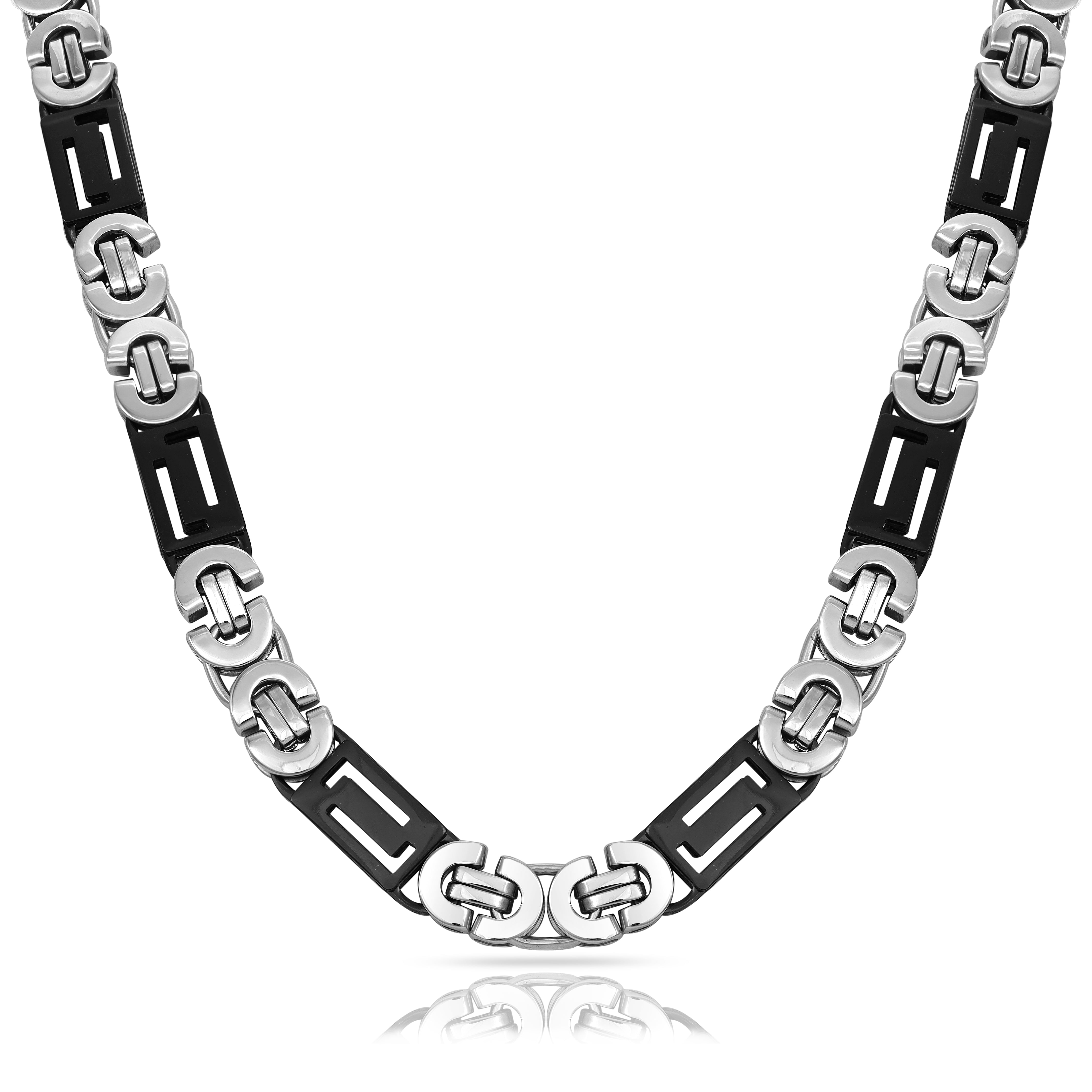 11mm Etruscan flat king chain with blocks 60cm made of stainless steel 