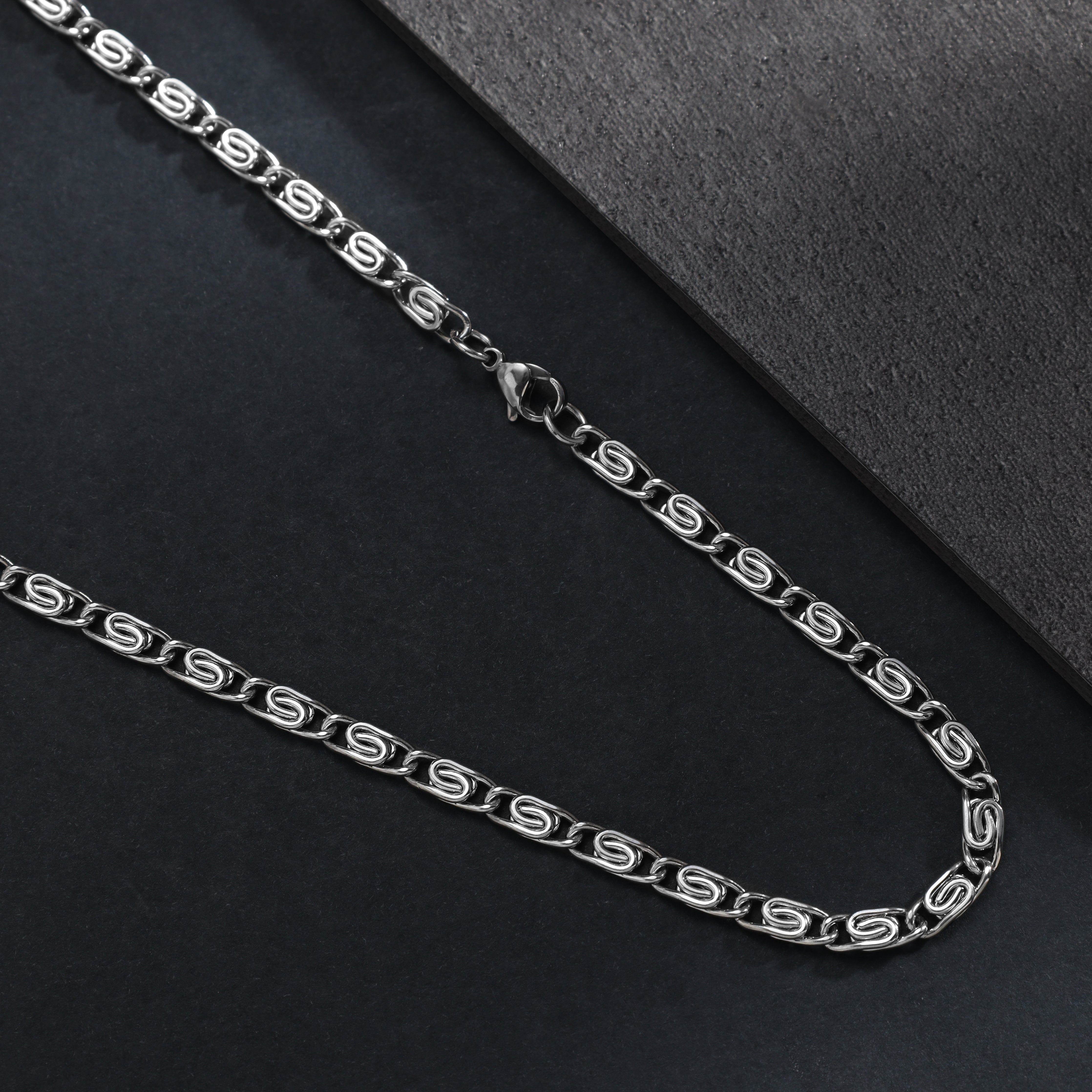 S-curb chain 4mm wide 60cm made of stainless steel 