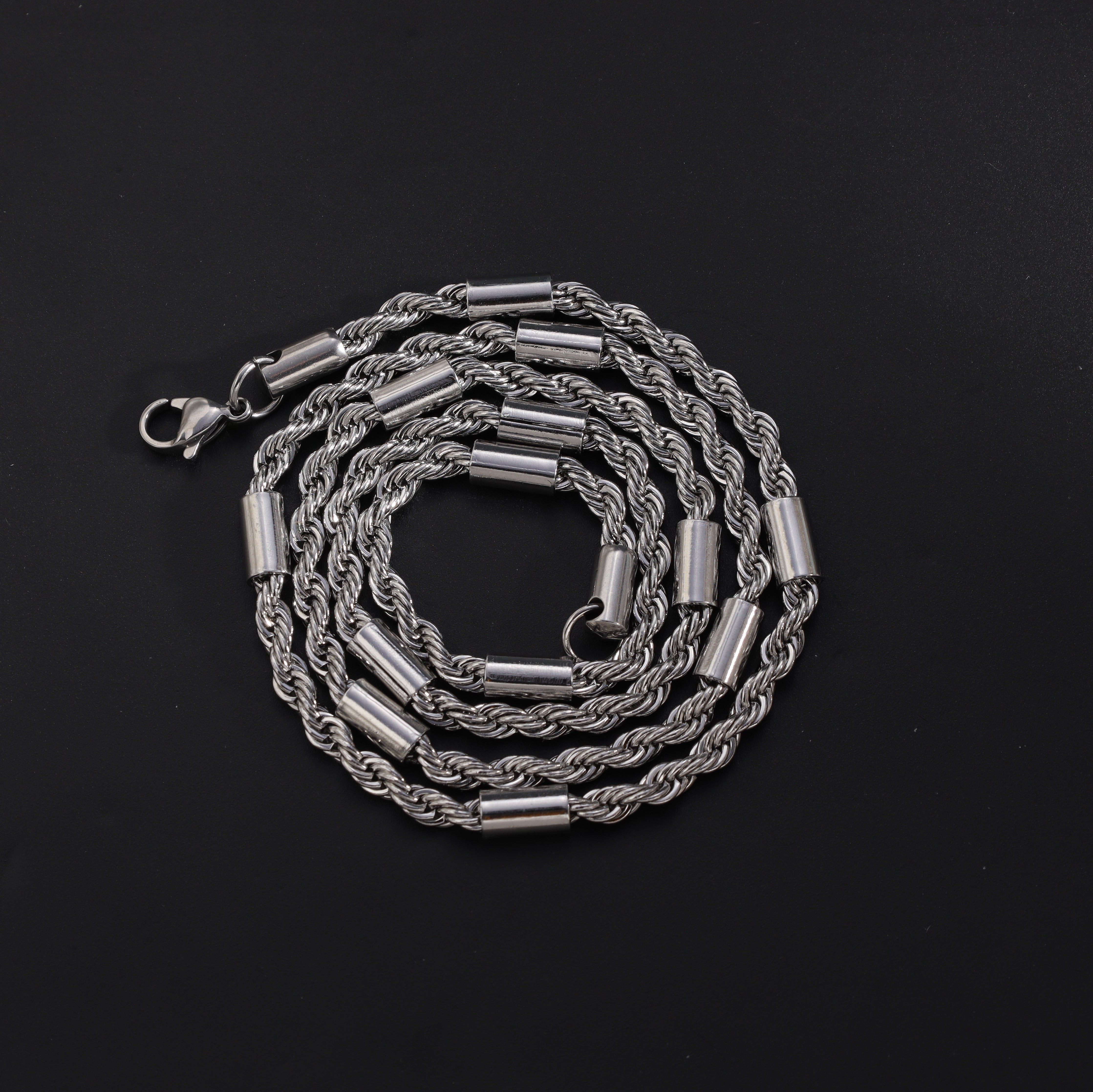 Bullet Rope Chain Cord Chain 5mm wide 60cm made of stainless steel 