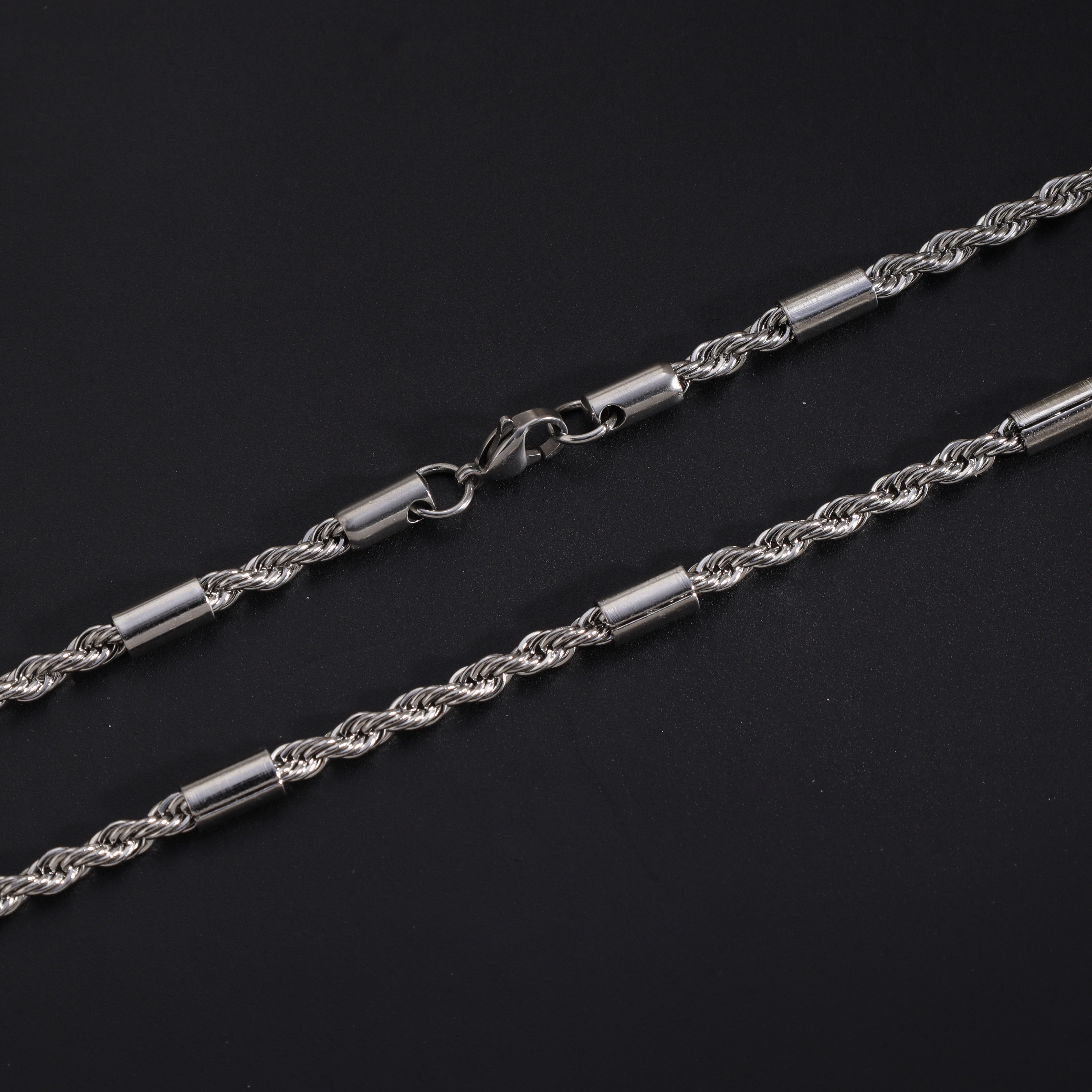 Bullet Rope Chain Cord Chain 5mm wide 60cm made of stainless steel 