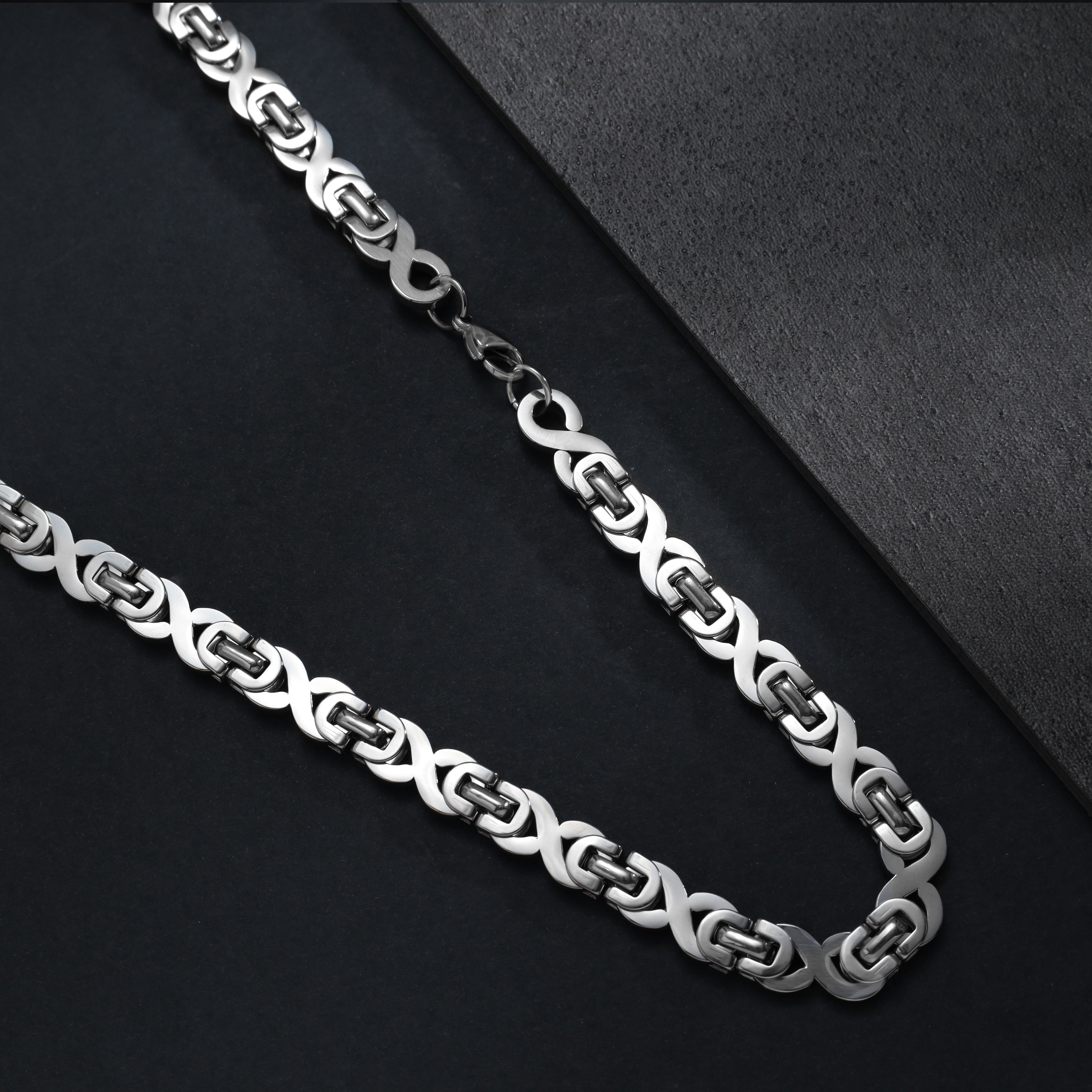 10mm Etruscan Infinity chain flat king chain 60cm made of stainless steel 